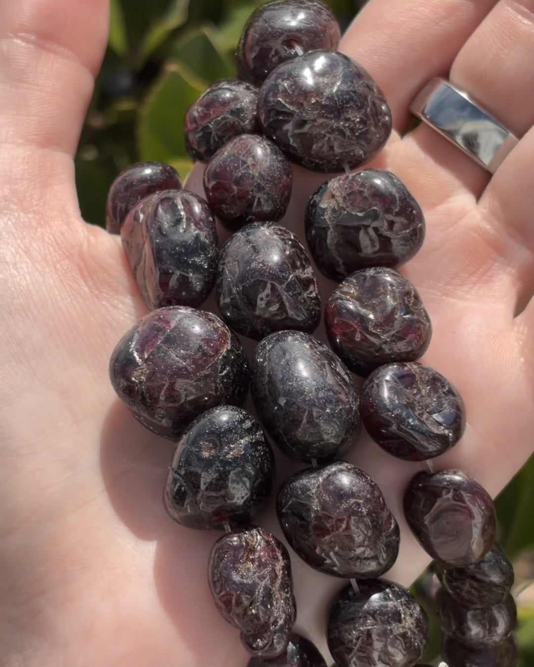 Graduated Tumbled Garnet Beads