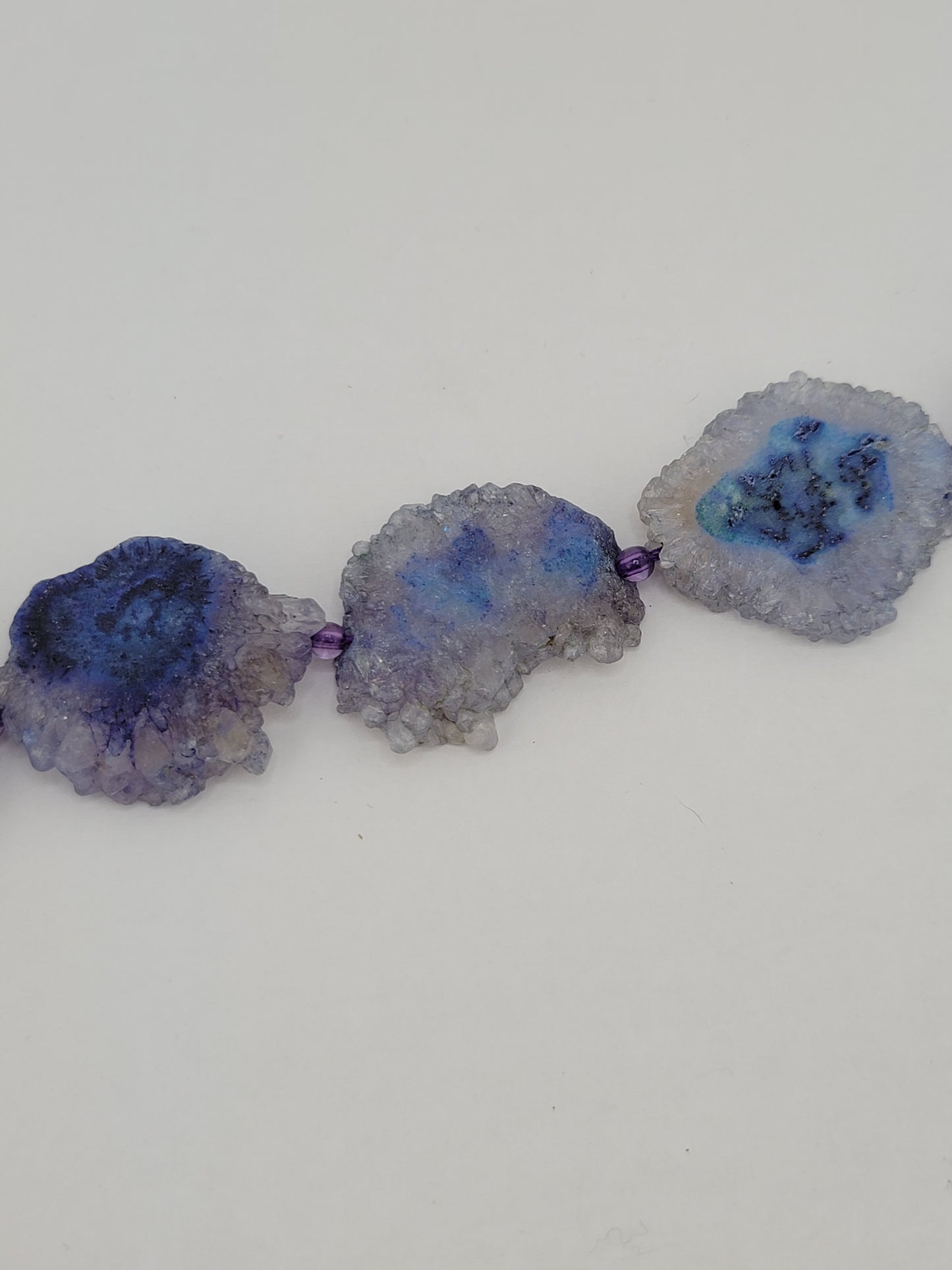 Indigo Agate Flower Slice Beads
