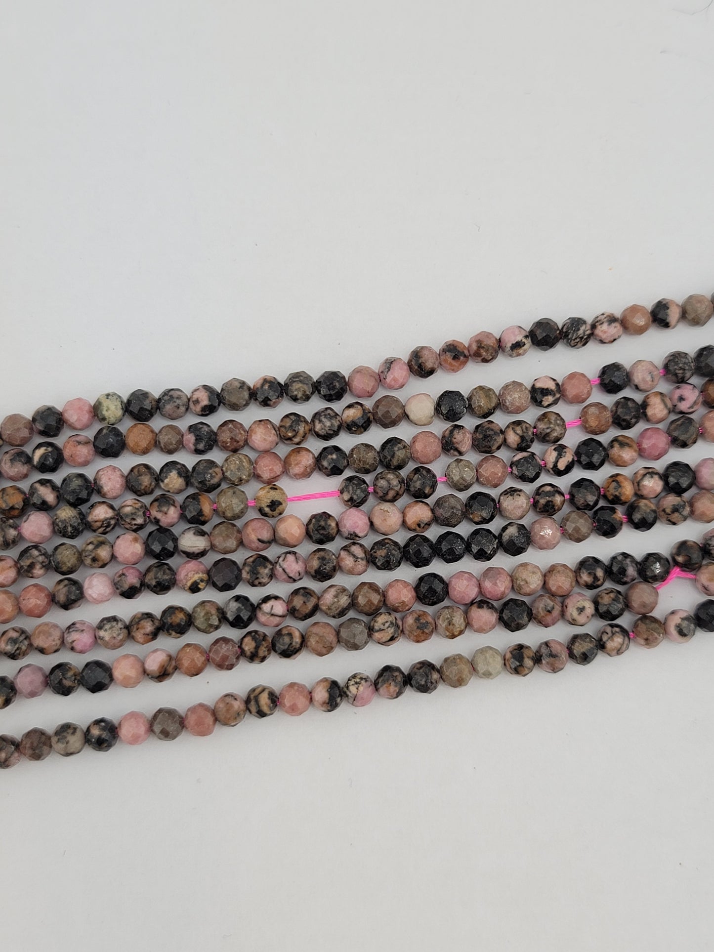 Faceted Rhodonite Beads