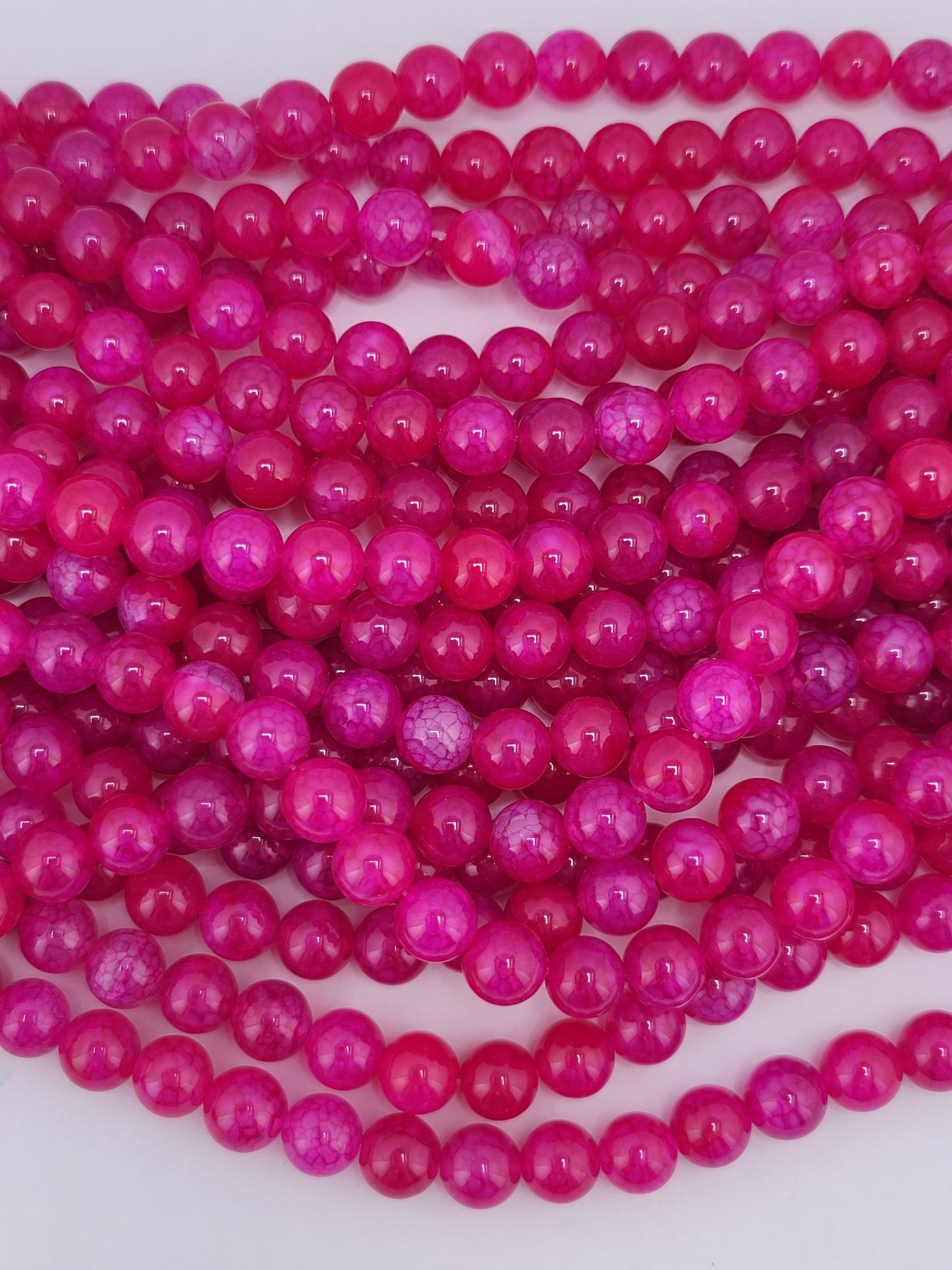 Fuschia Dragon Vein Agate Beads