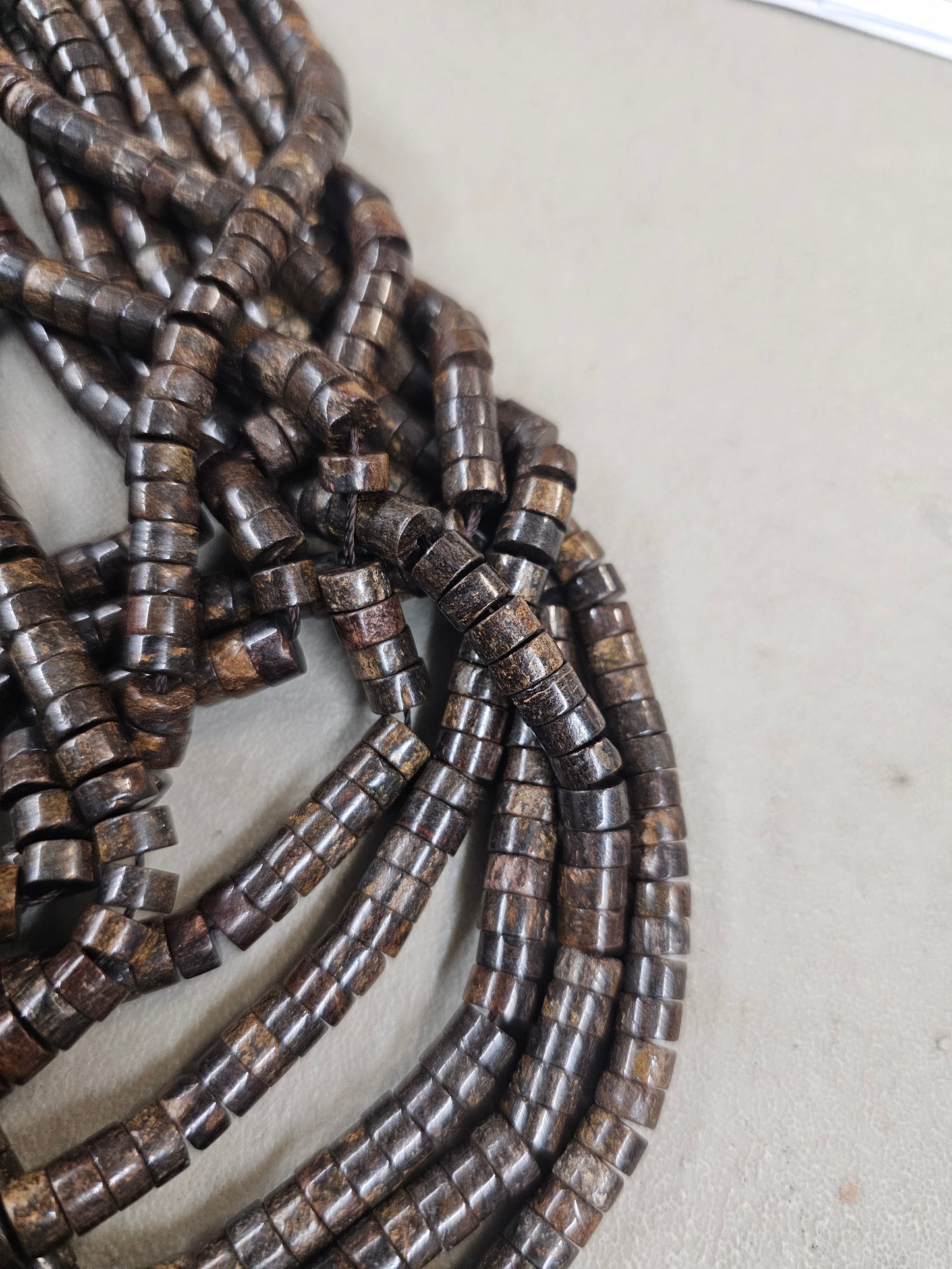 Bronzite Rondelle Beads