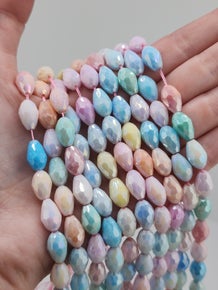 Cotton Candy AB Porcelain Teardrop Beads