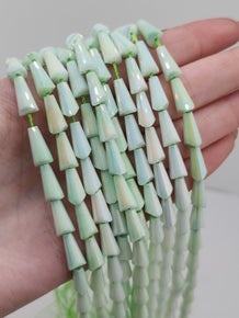Lime AB Faceted Cone Beads