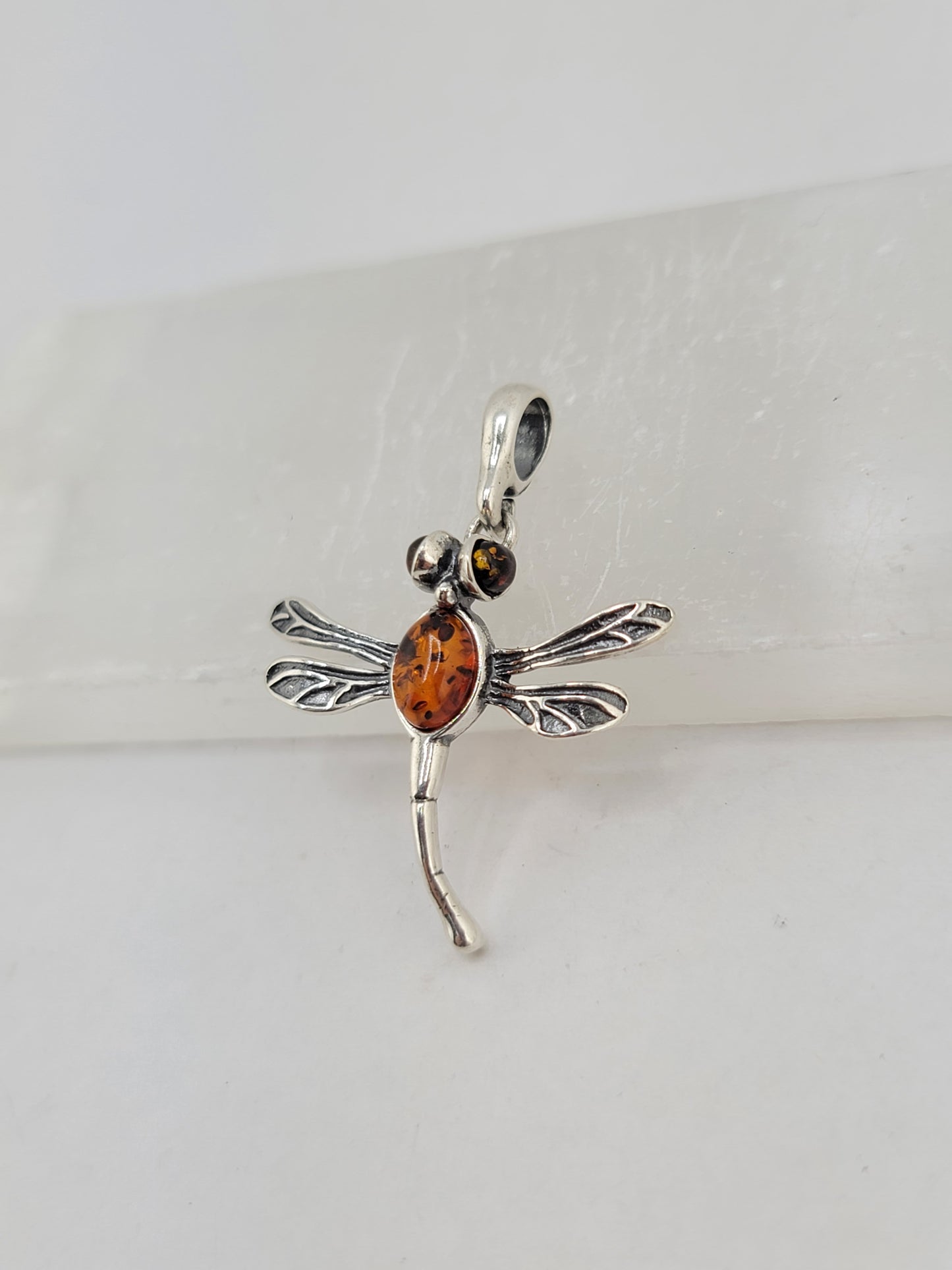 S.S. Amber Dragonfly Pendants