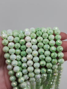 Lime AB Faceted Round Beads