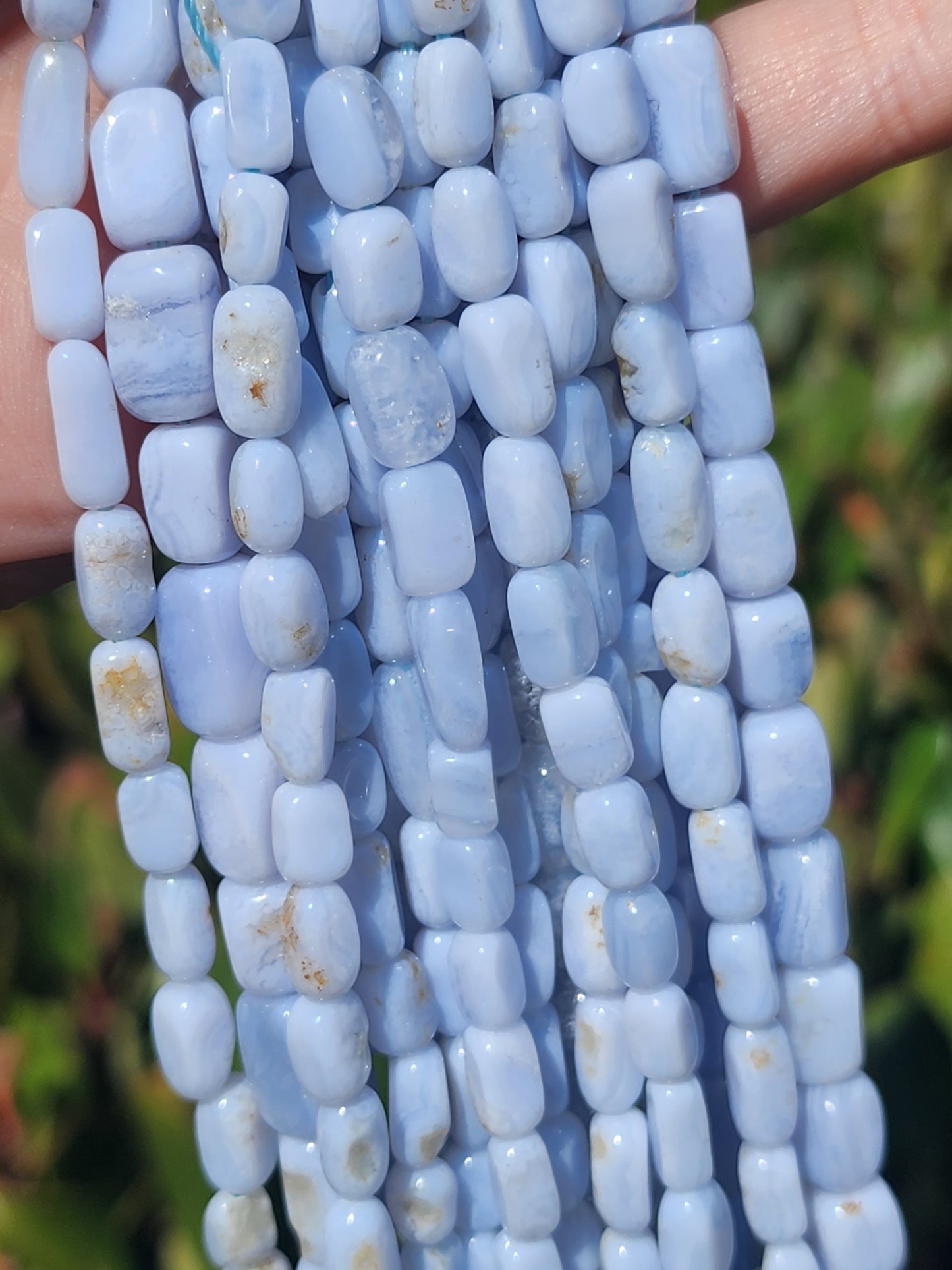 Blue Lace Agate Nugget Beads