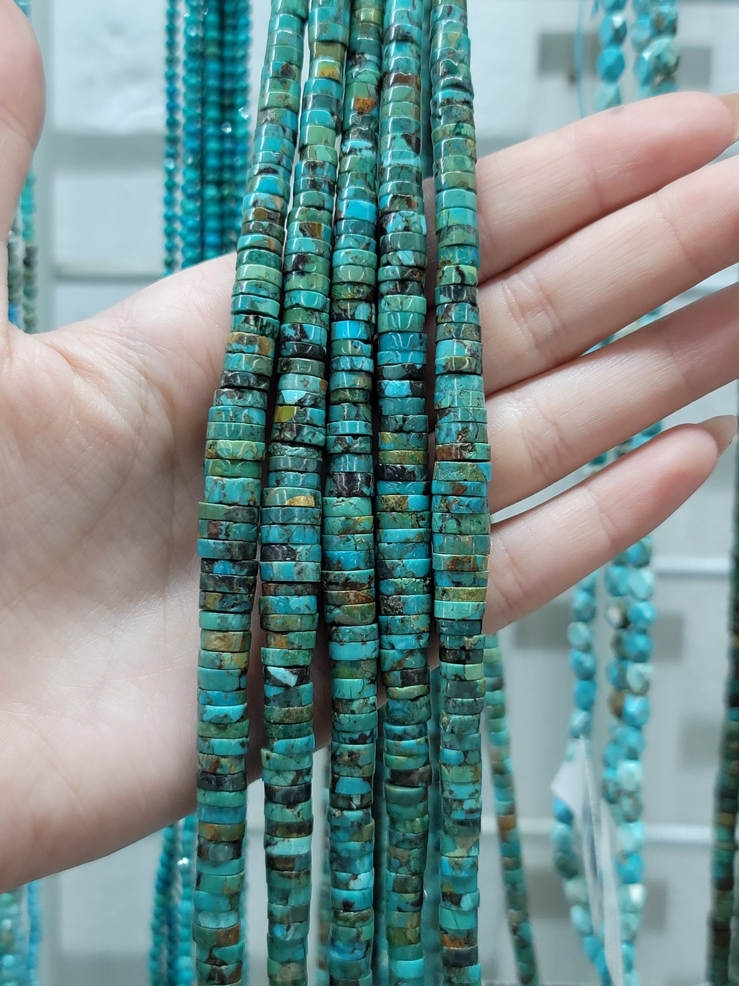 AAA Grade Graduated Turquoise Heishi Beads