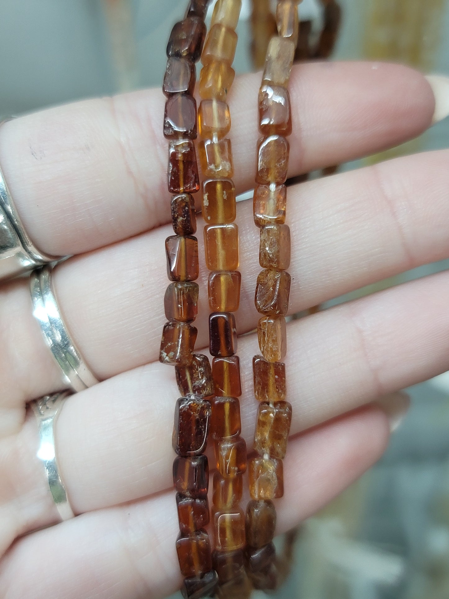 Hessonite Garnet Nugget Beads