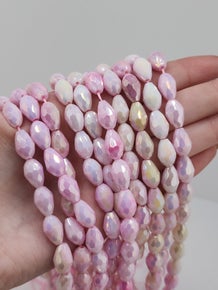 Lavender AB Porcelain Teardrop Beads