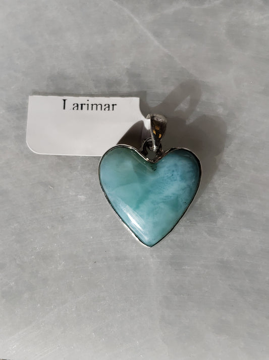 S.S. Larimar Heart Pendant