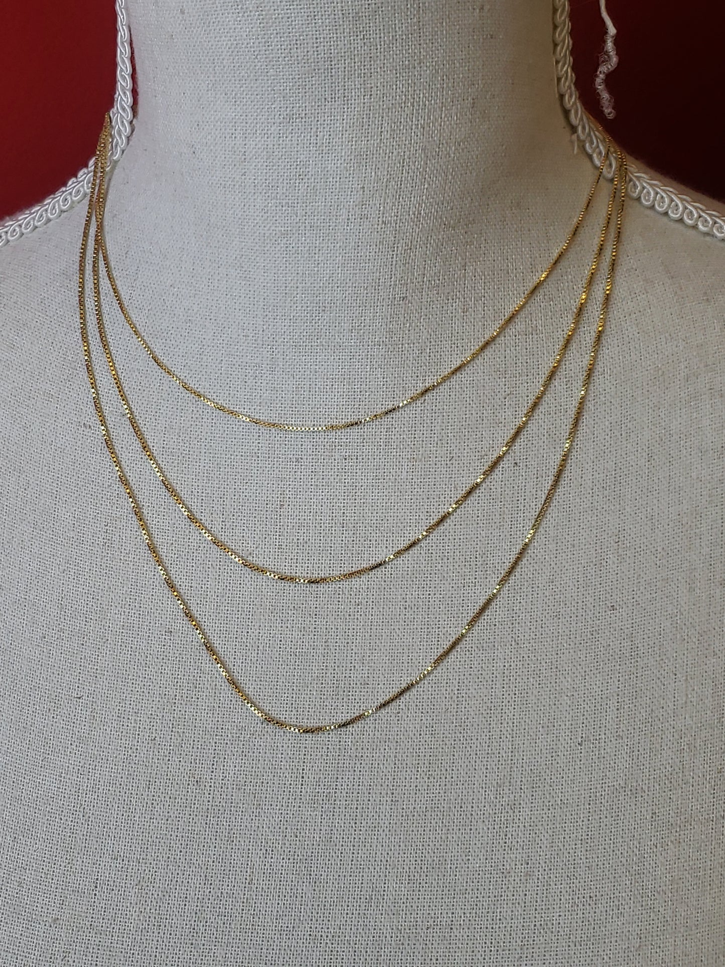 S.S. 14kt Gold Plated Box Chain