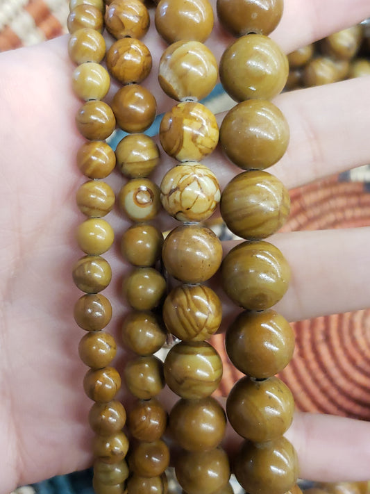 Yellow Wood Jasper Beads