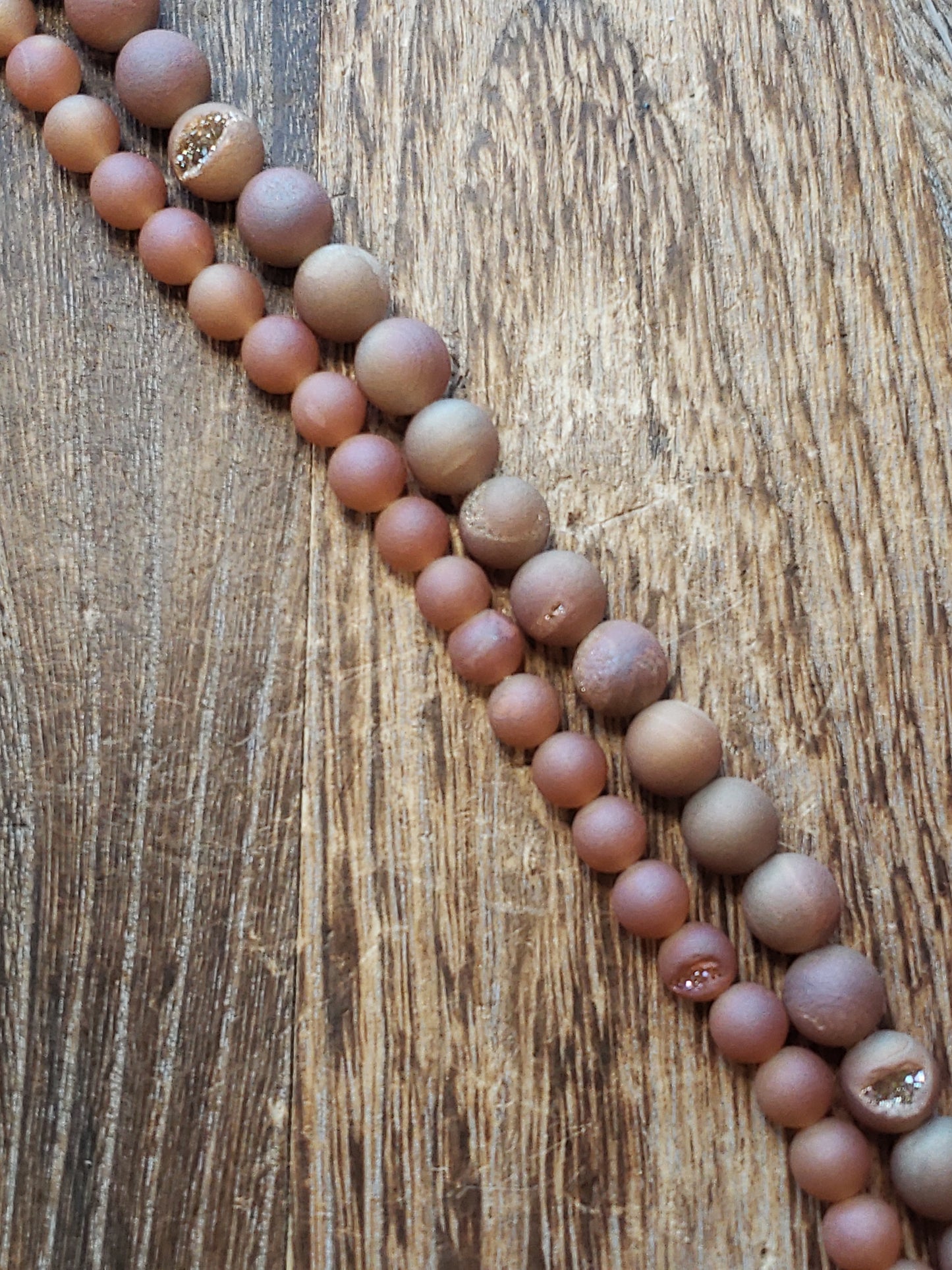 Sunset Druzy Agate Matte Beads