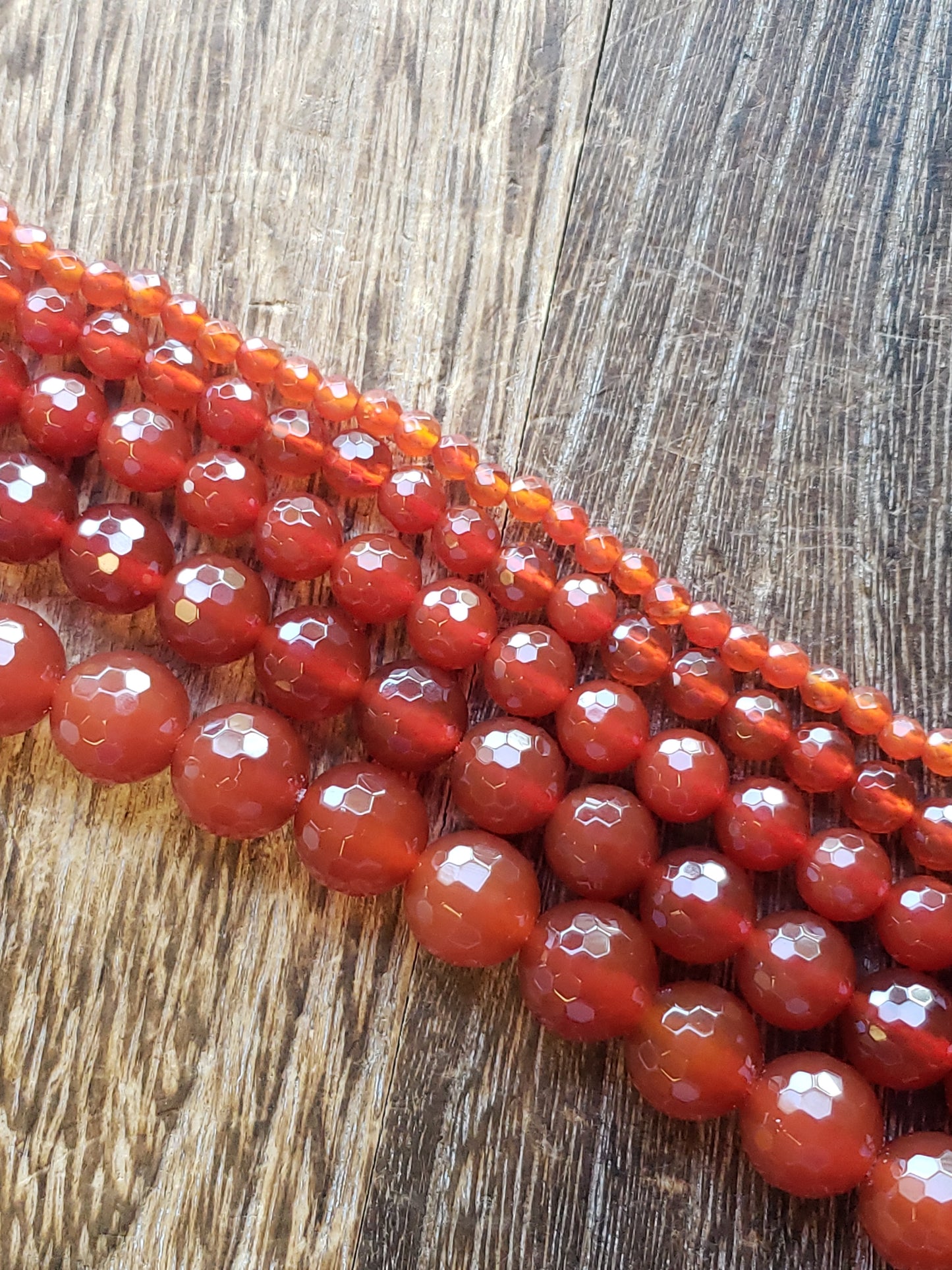 Faceted Carnelian Beads