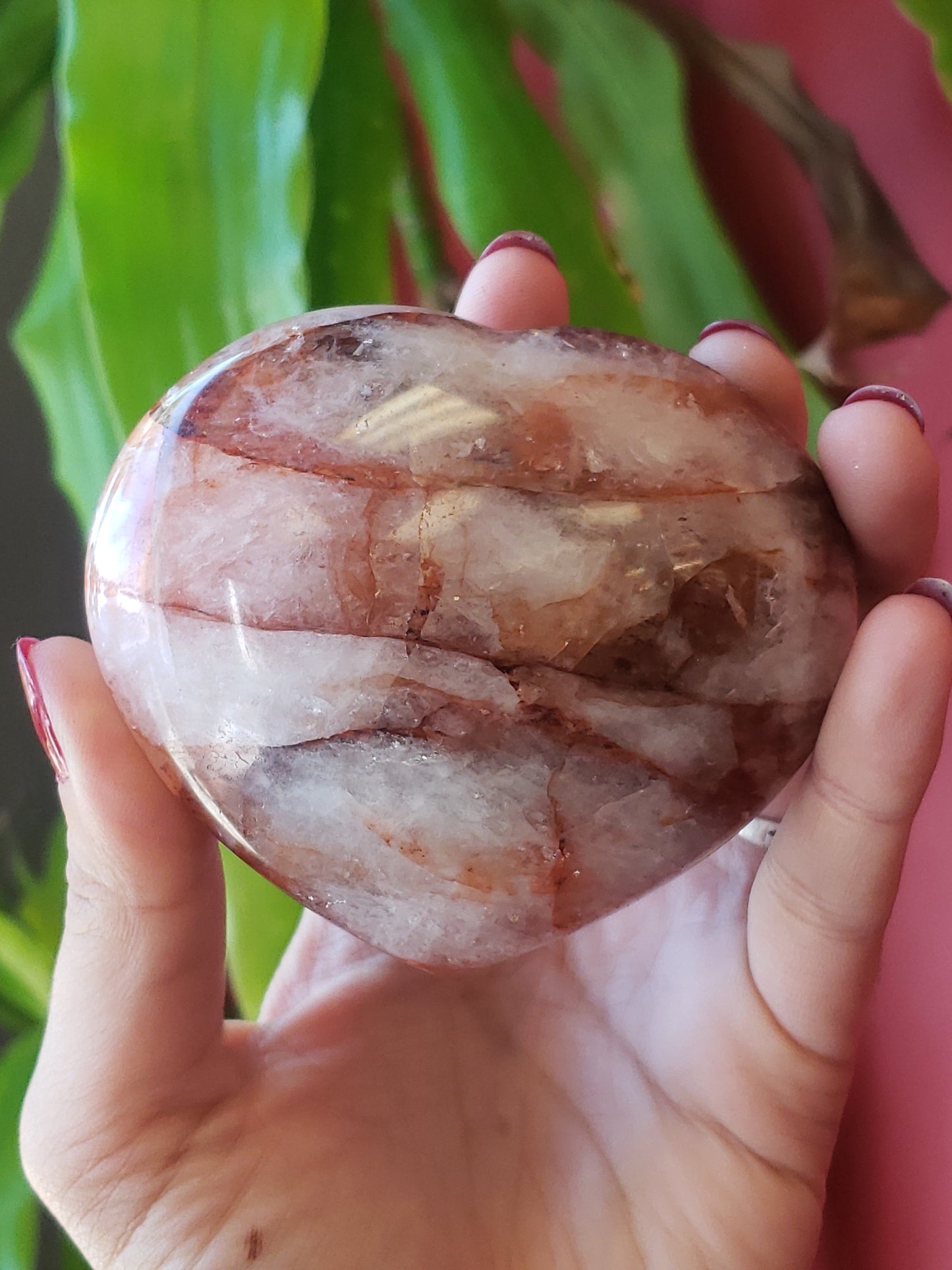 Hematoid Quartz Hearts
