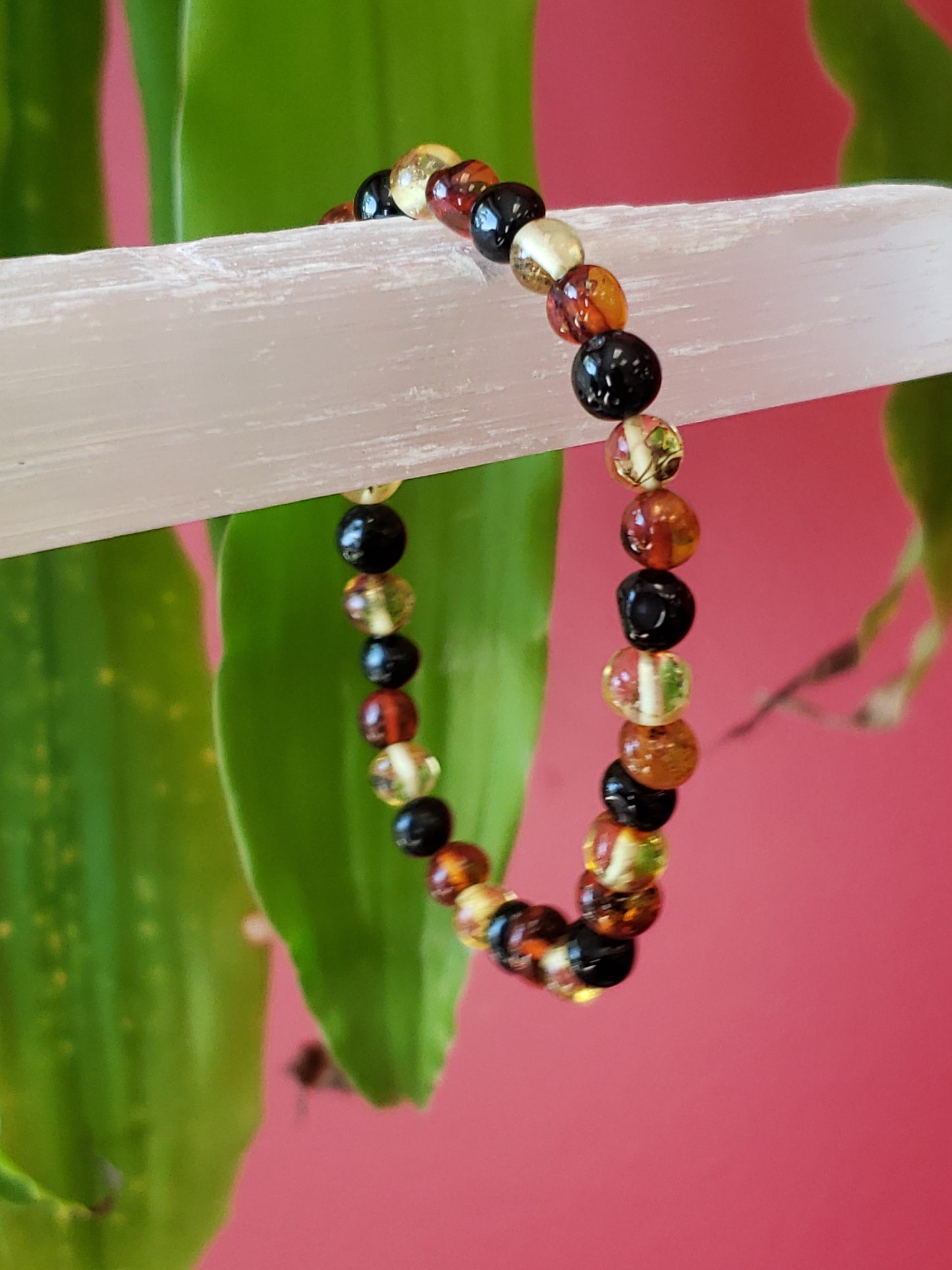 Multicolor Baltic Amber Stretch Bracelet