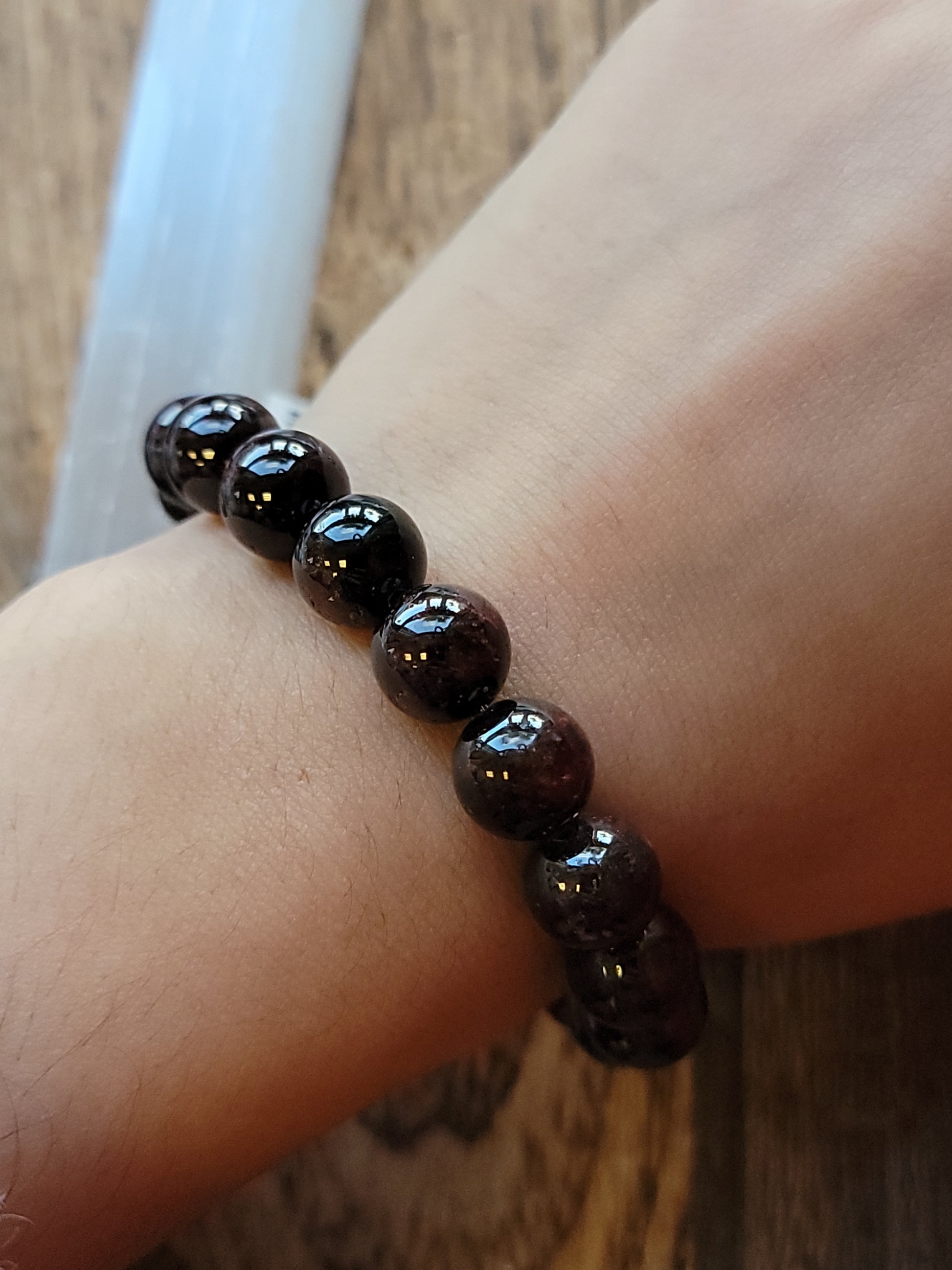 Handmade, genuine garnet bracelets available at wholesale and retail prices, only at our crystal shop in San Diego!