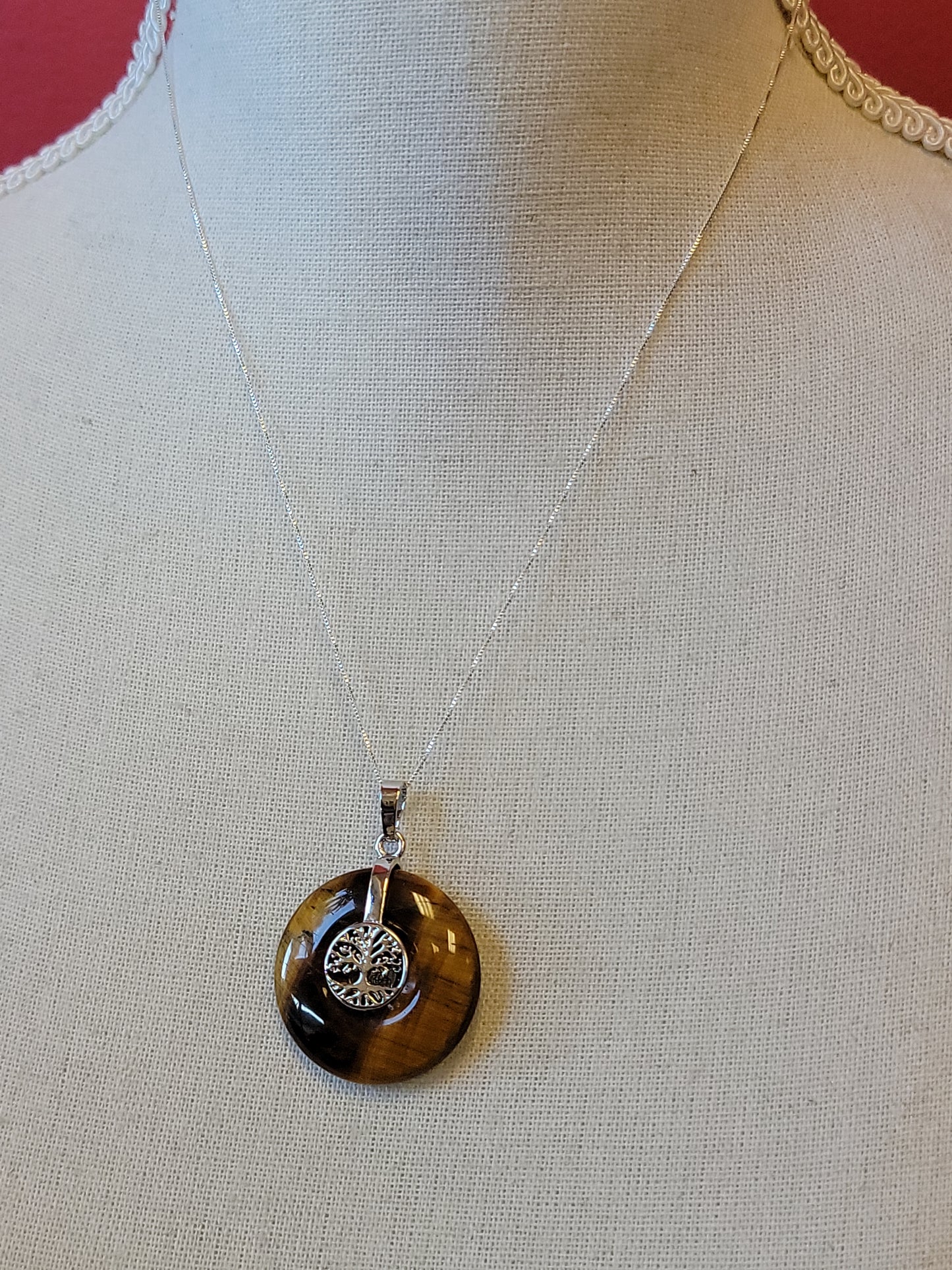 S.S. Tree of Life Tiger Eye Necklaces