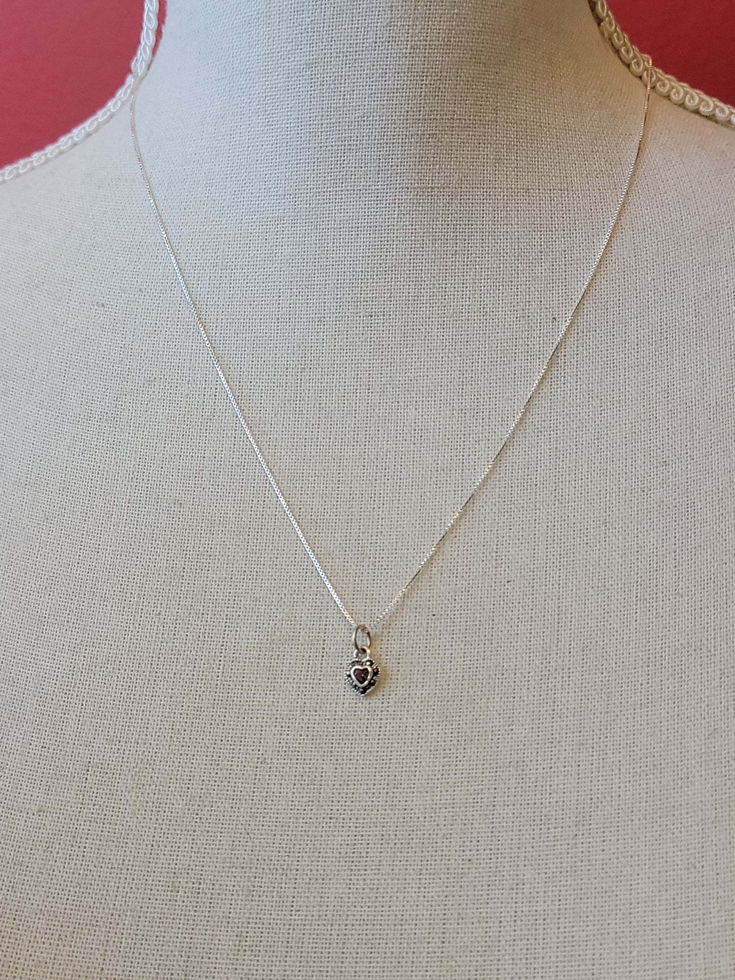 S.S. Amethyst and Marcasite Heart Necklaces