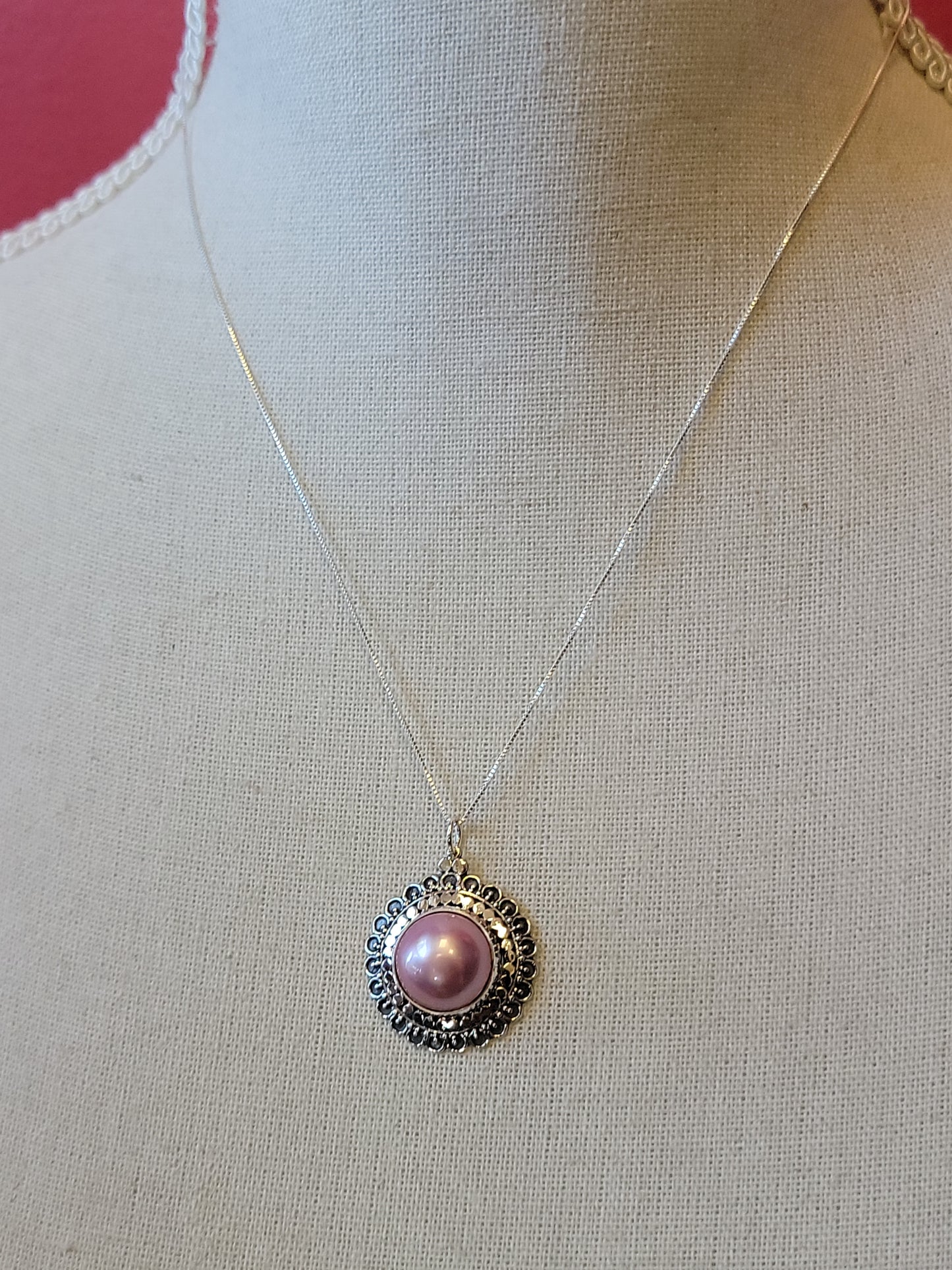 S.S. Pink Mabe Pearl Necklaces