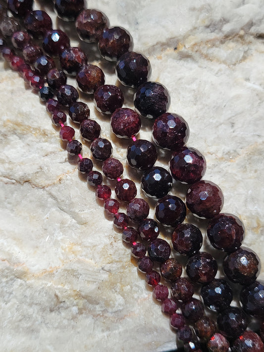 Faceted Garnet Beads
