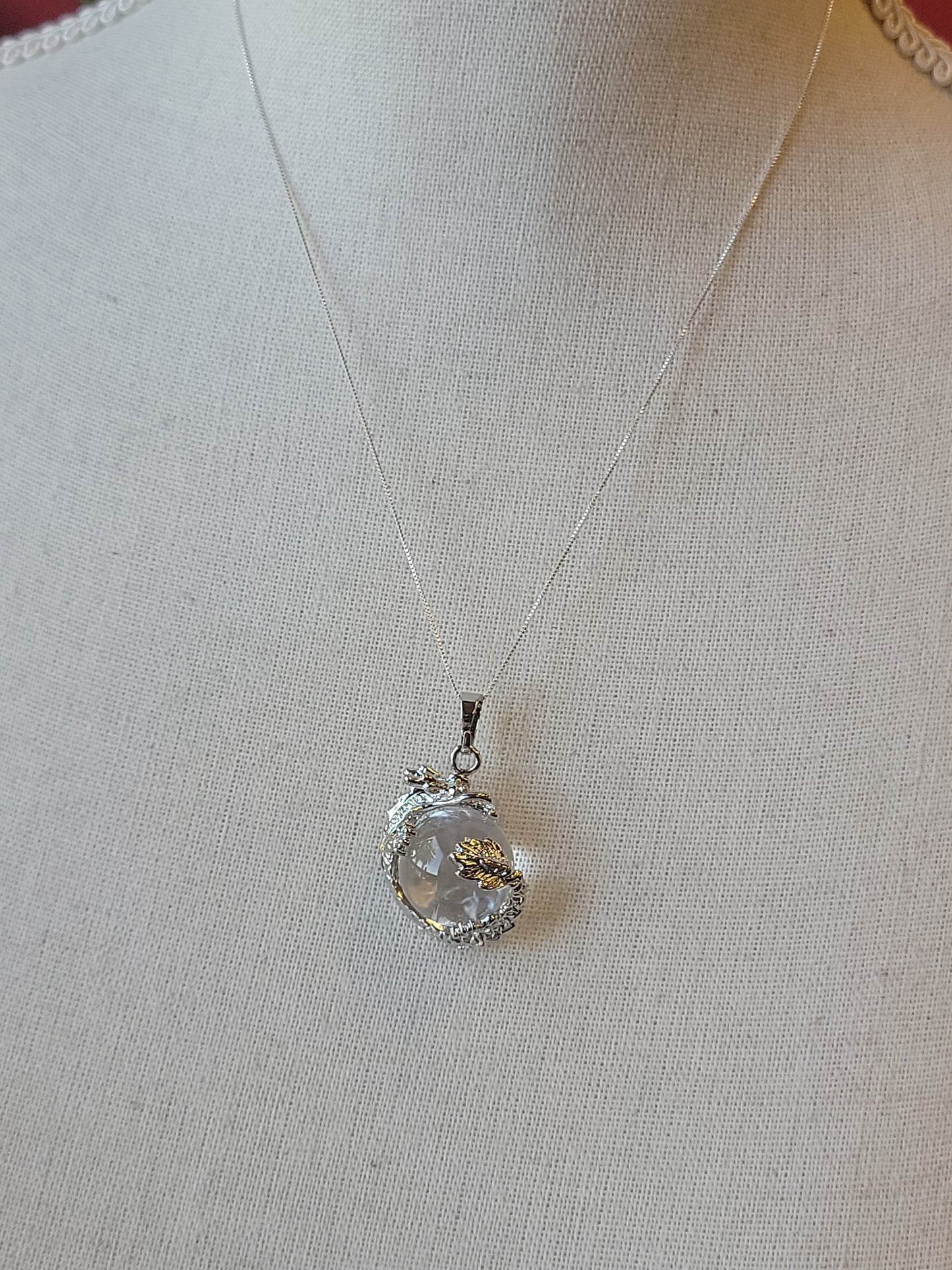 S.S. Clear Quartz Dragon Necklaces