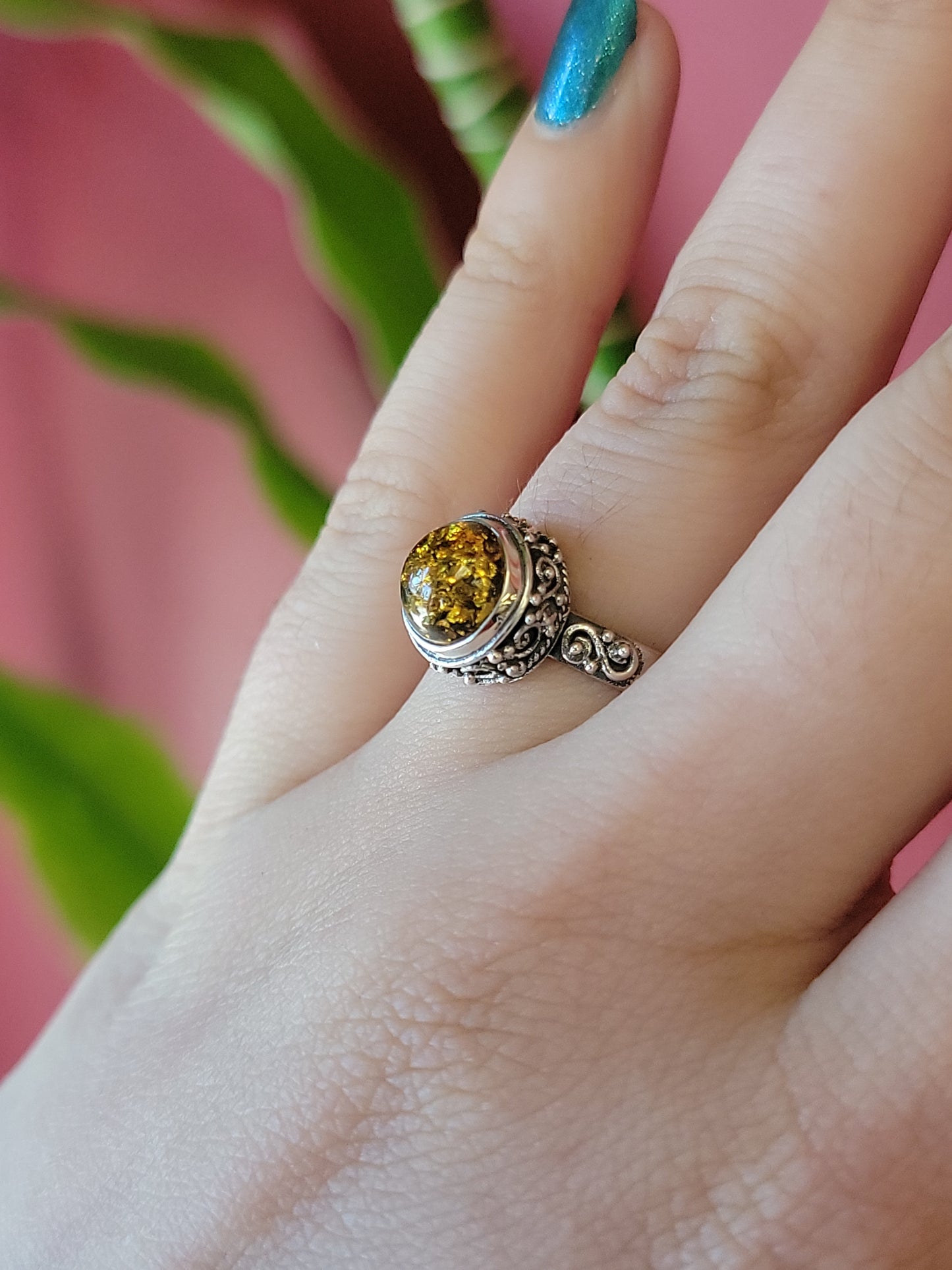 S.S. Adjustable Baltic Amber Rings