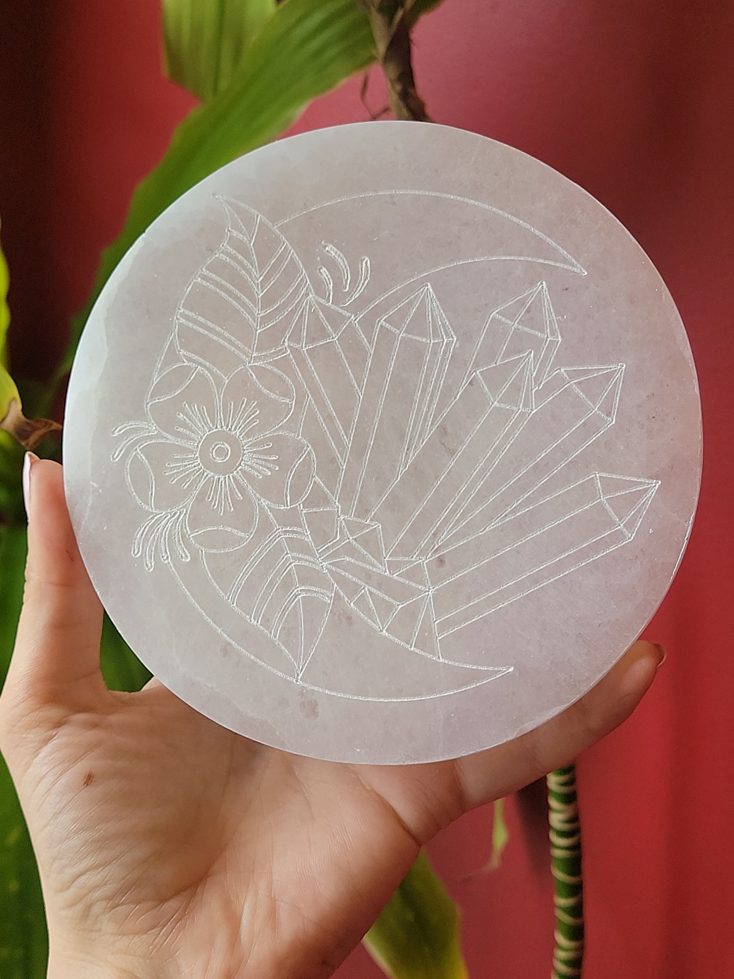 Selenite Crystal Cluster Charging Plate