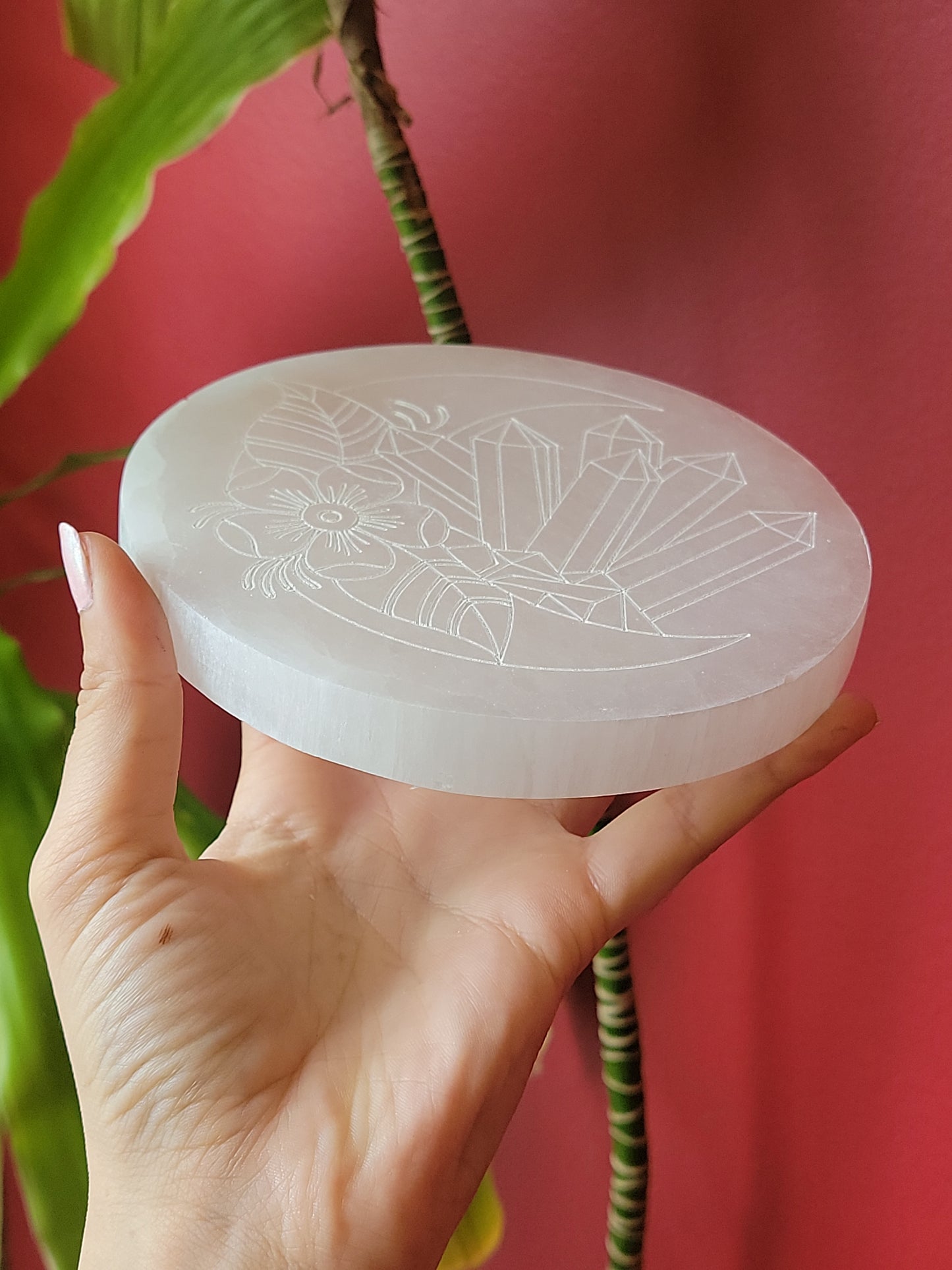 Selenite Crystal Cluster Charging Plate