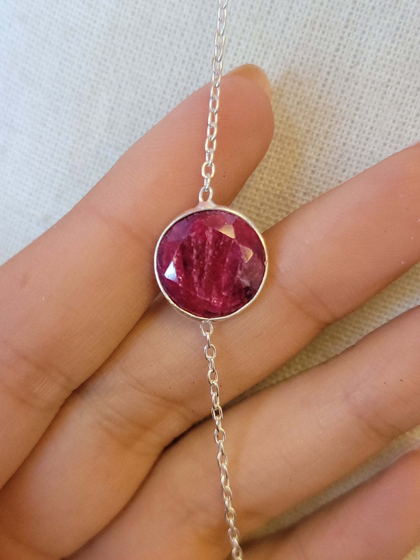 S.S. Faceted Round Cut Ruby Necklaces