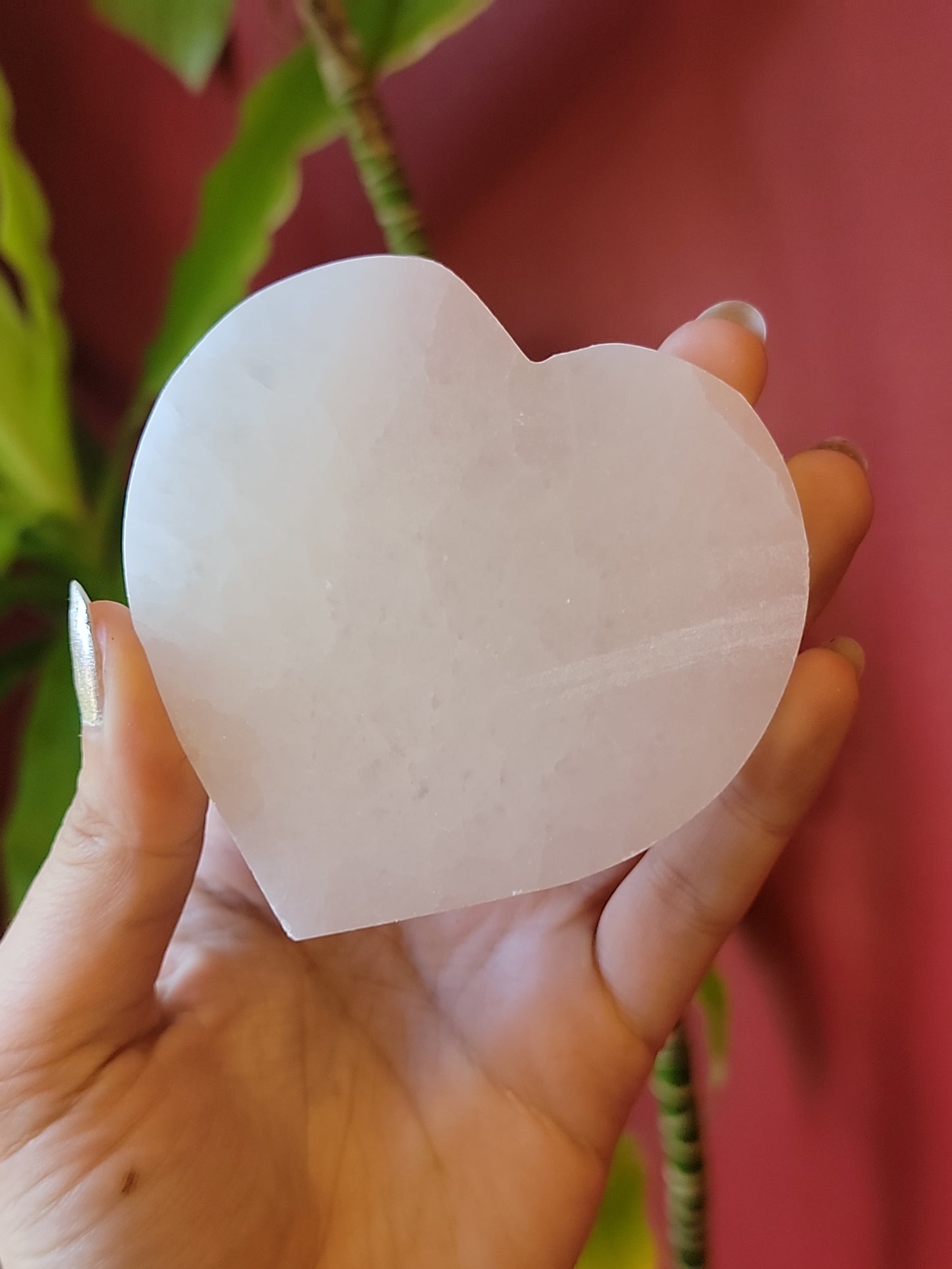 Selenite Charging Heart Plate