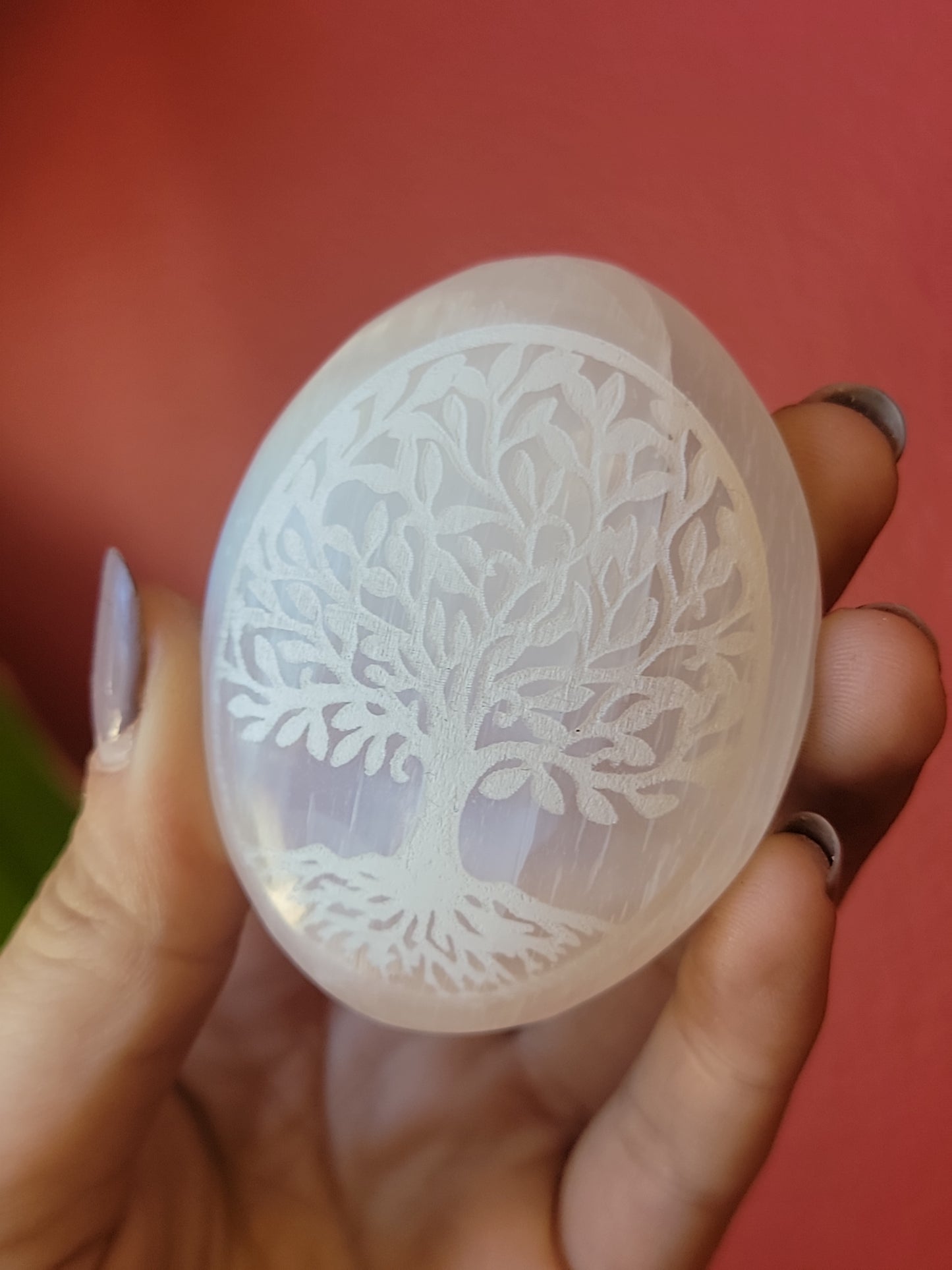 Selenite Tree of Life Palmstones