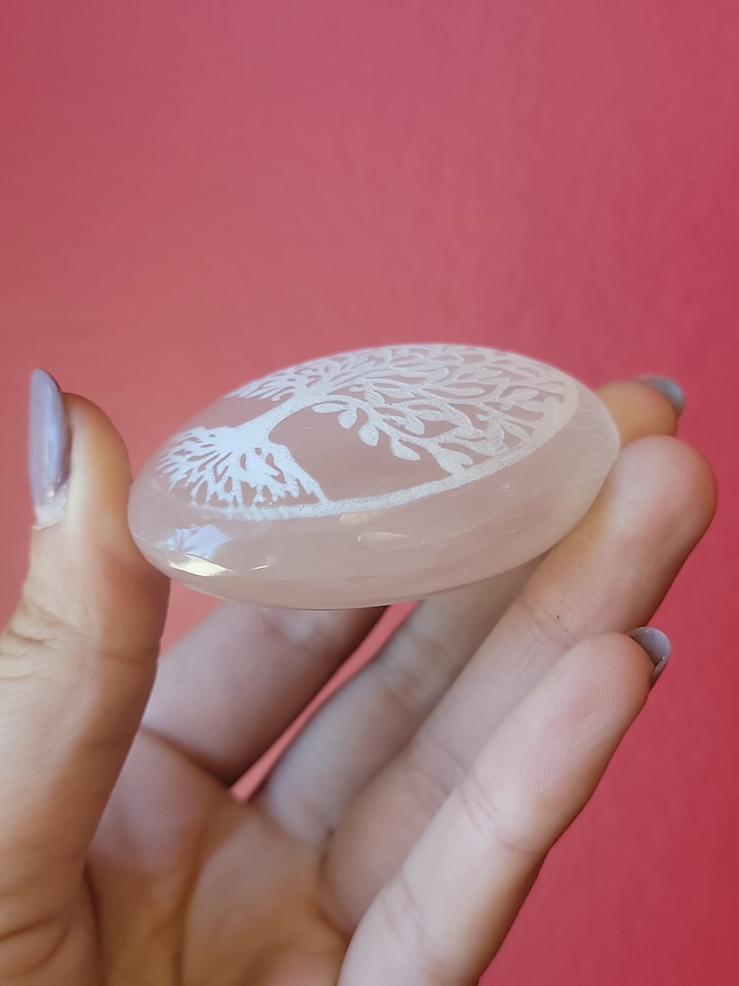 Selenite Tree of Life Palmstones