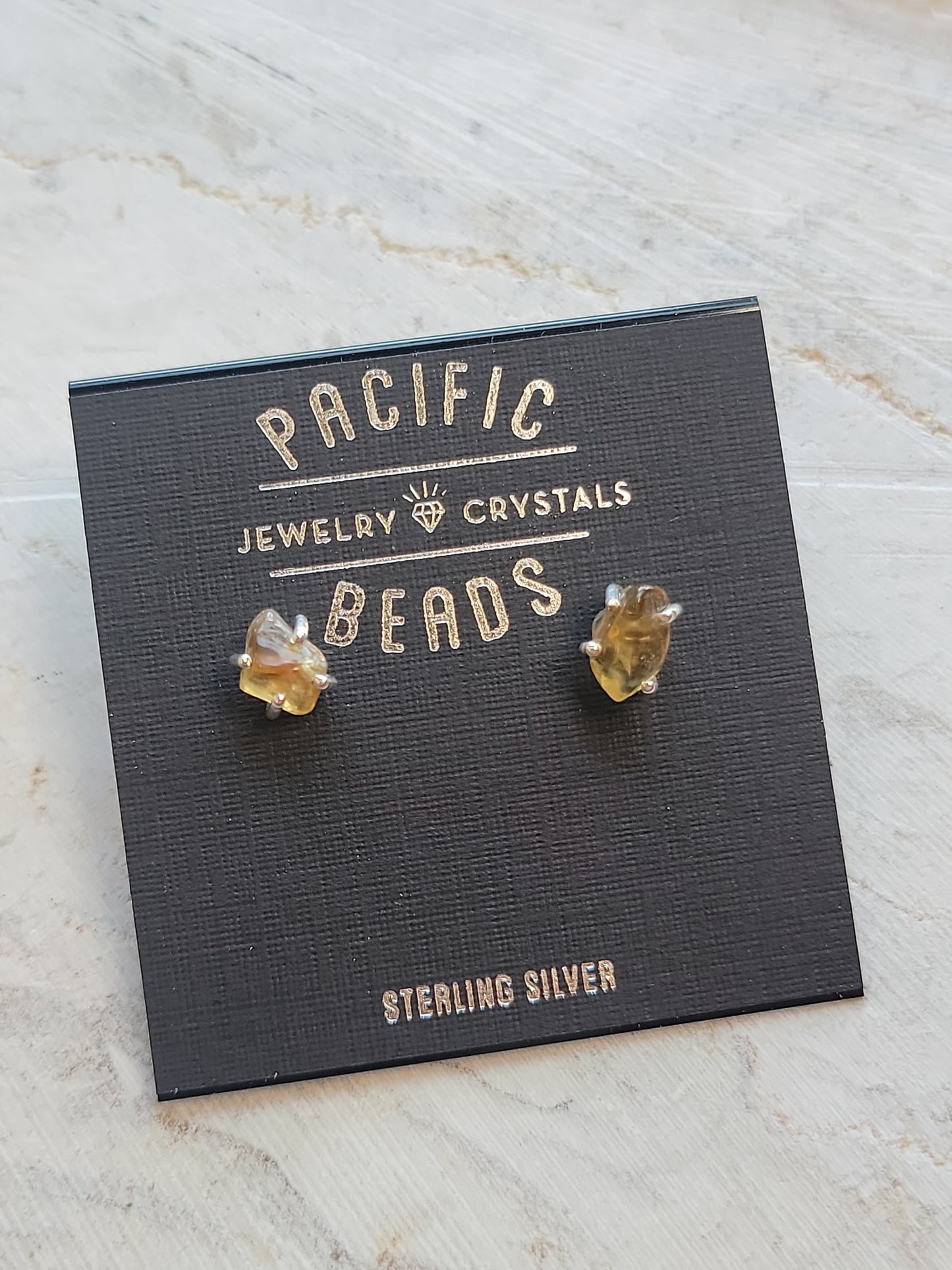 S.S. Raw Citrine Petite Stud Earrings
