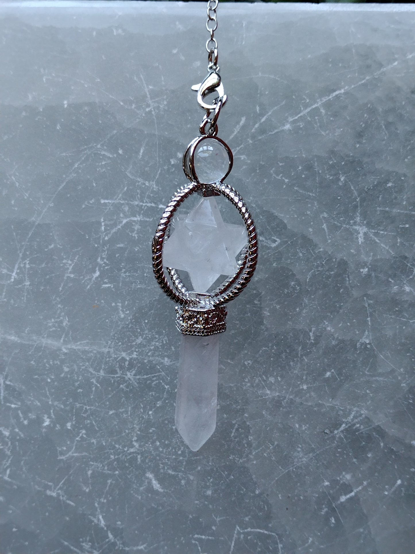 Clear Quartz Merkabah Pendulums