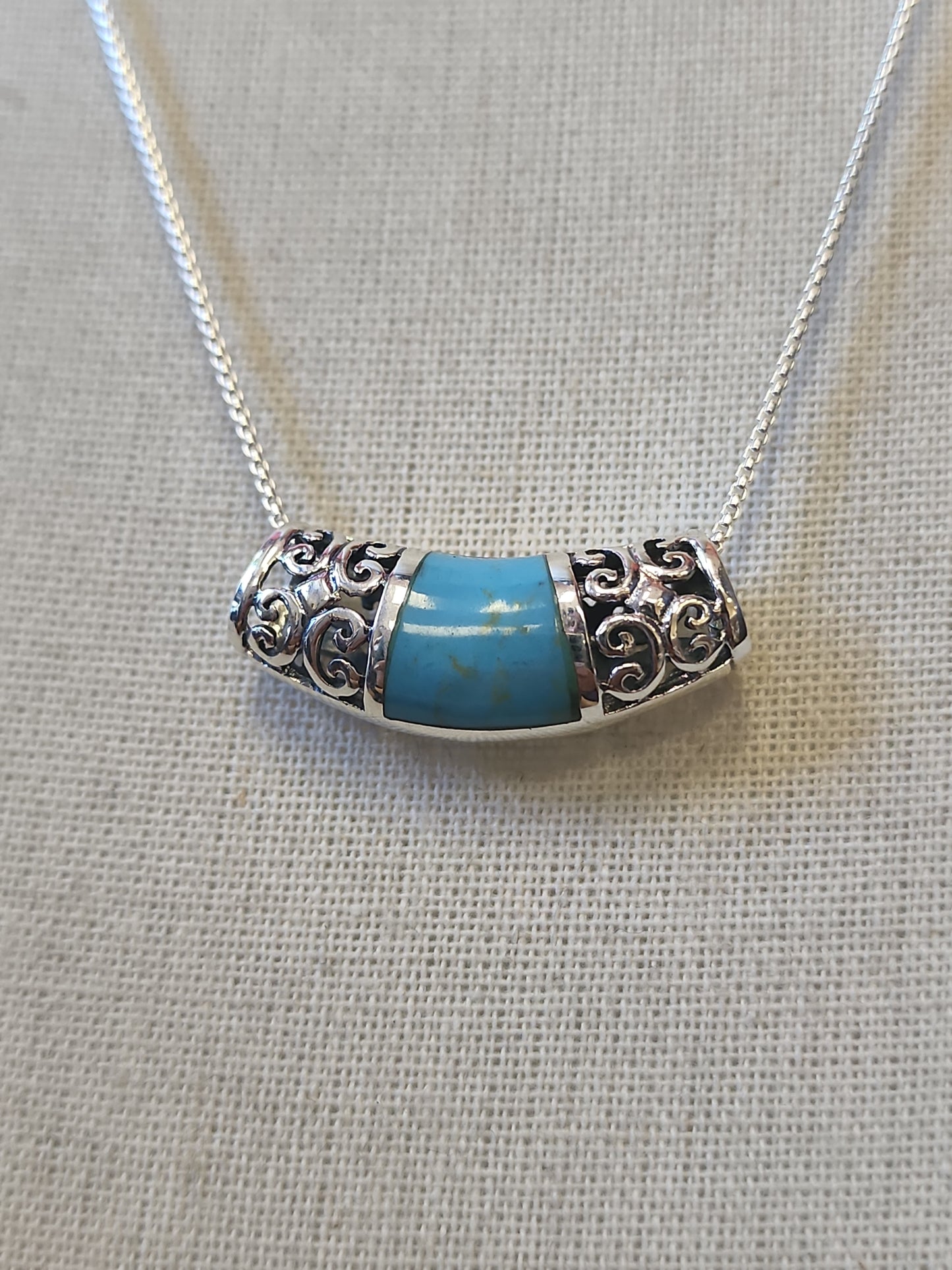 S.S. Magnesite Pendant with S.S. Adjustable Chain