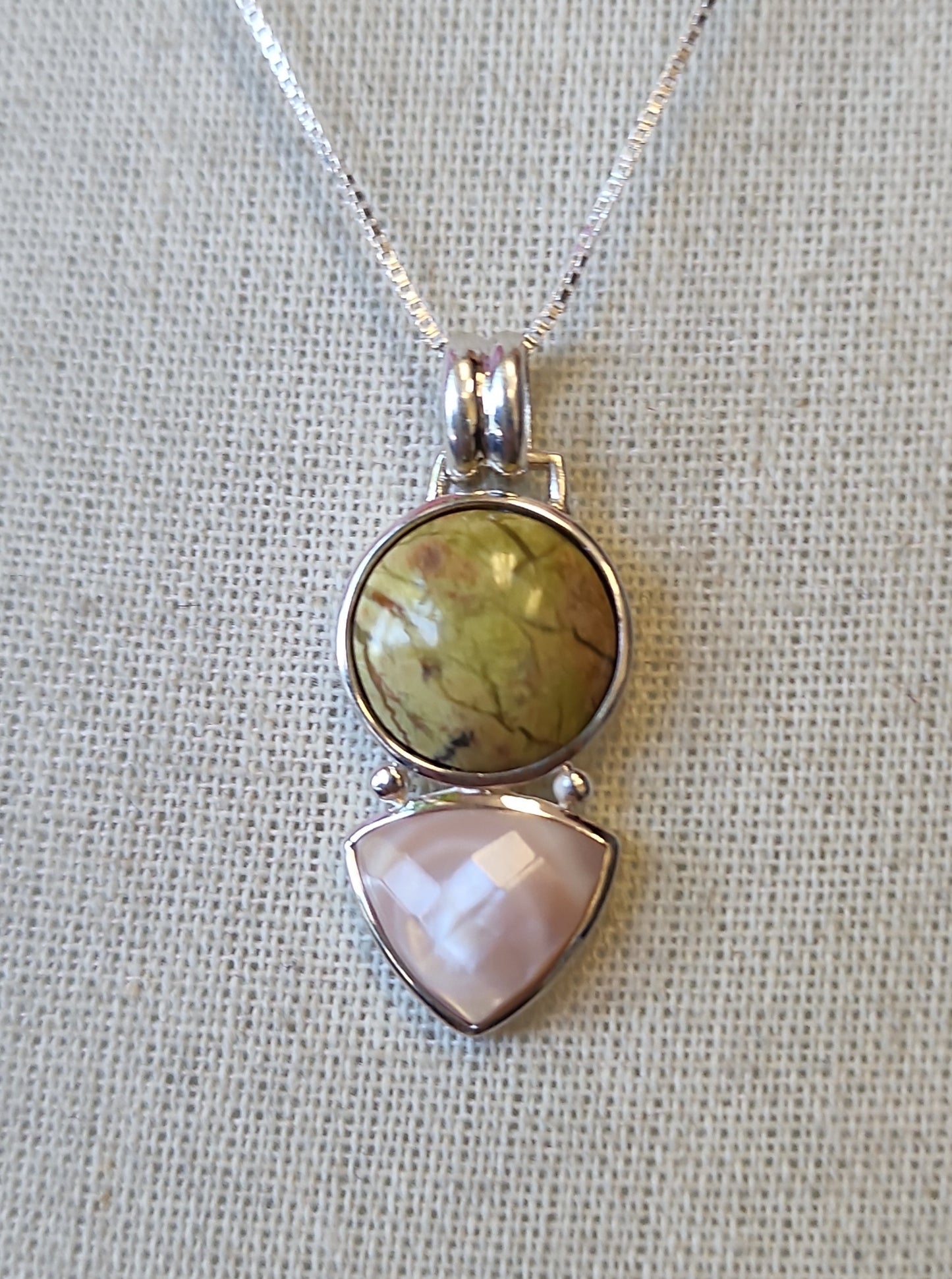 S.S. Maligano Jasper and AAA Grade Pink Shell Necklaces