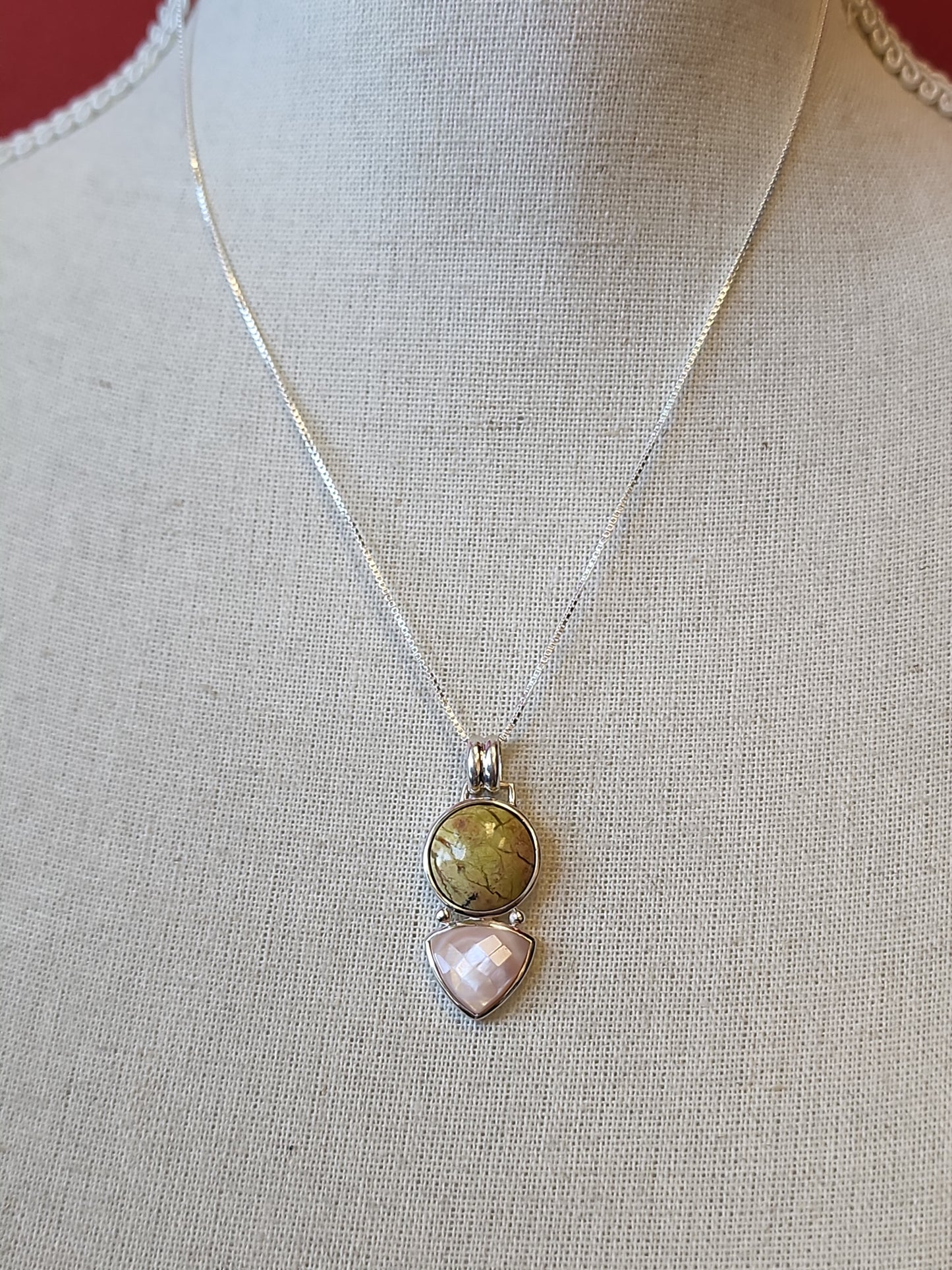 S.S. Maligano Jasper and AAA Grade Pink Shell Necklaces