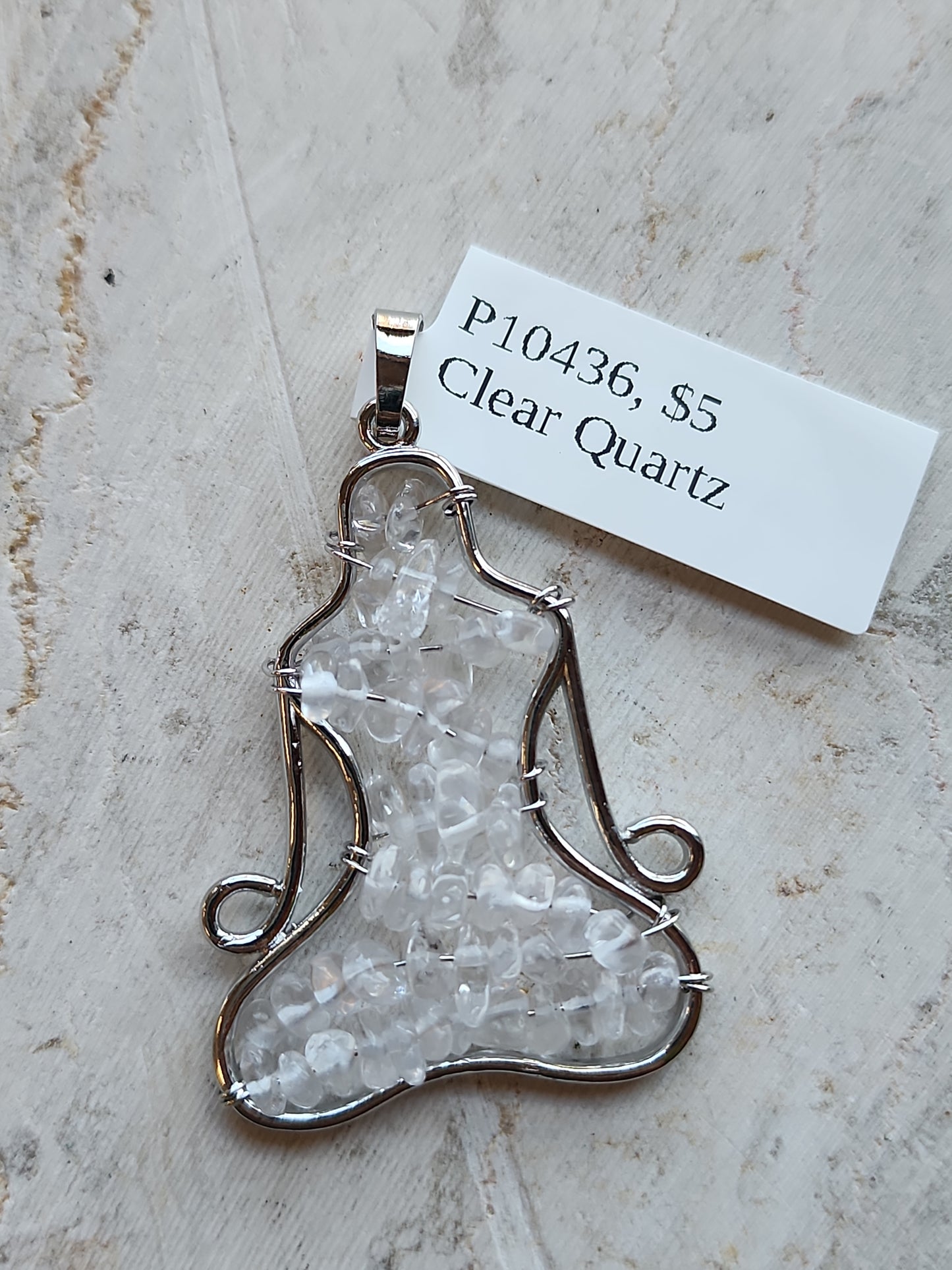 Clear Quartz Wire Wrapped Yoga Pendants