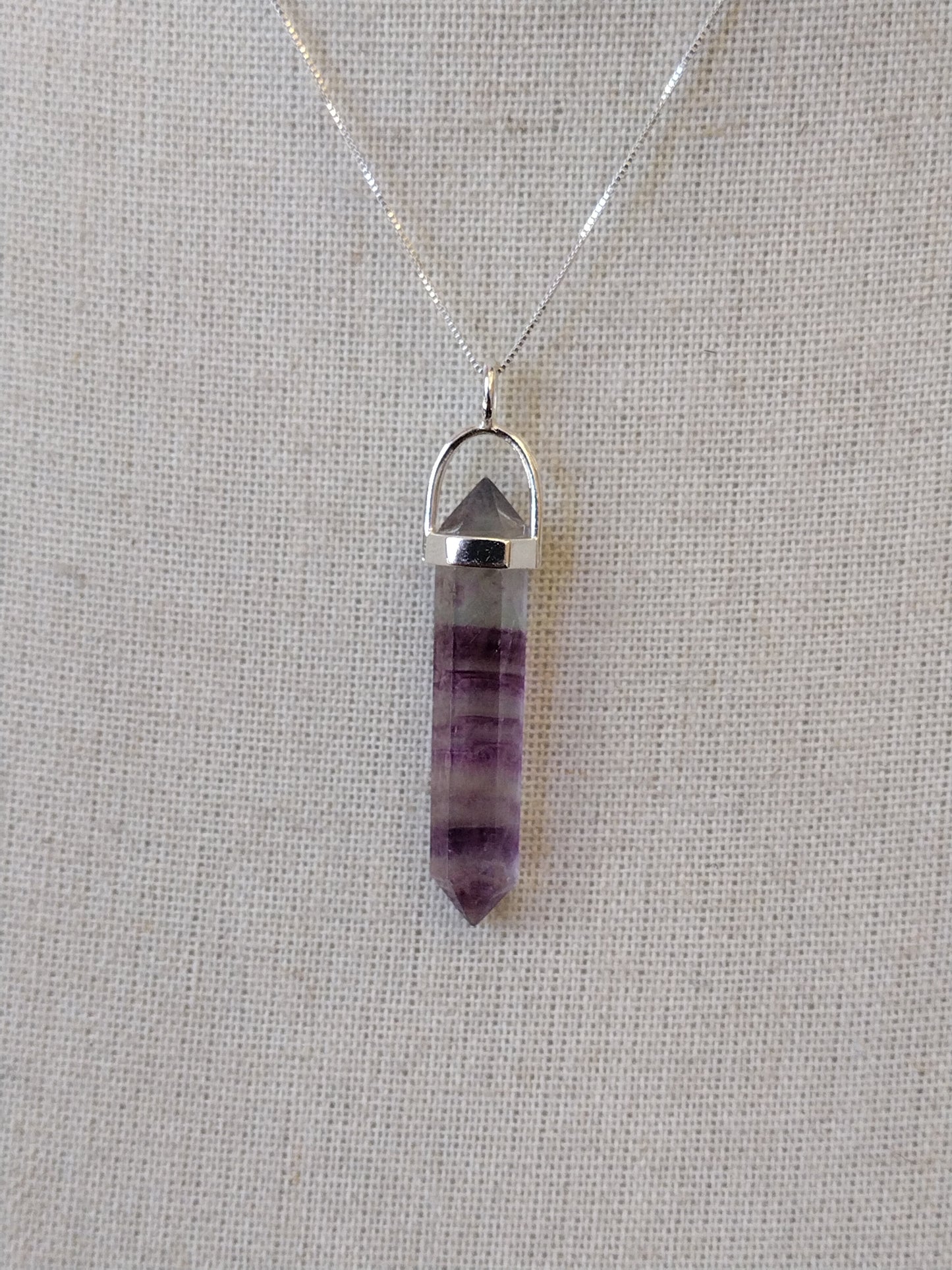 S.S. AAA Grade Purple Fluorite Point Necklaces