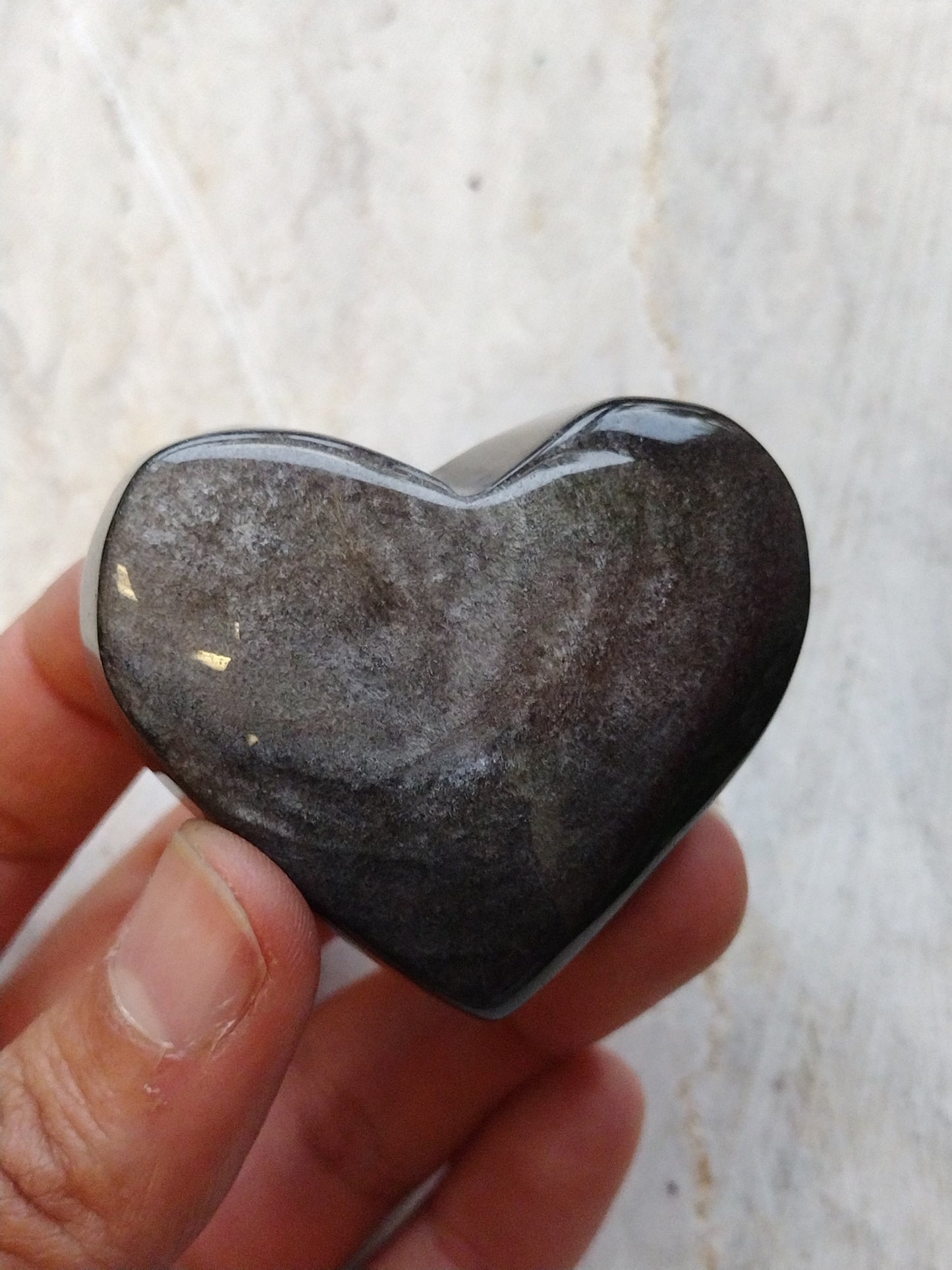 Silver Sheen Obsidian Hearts