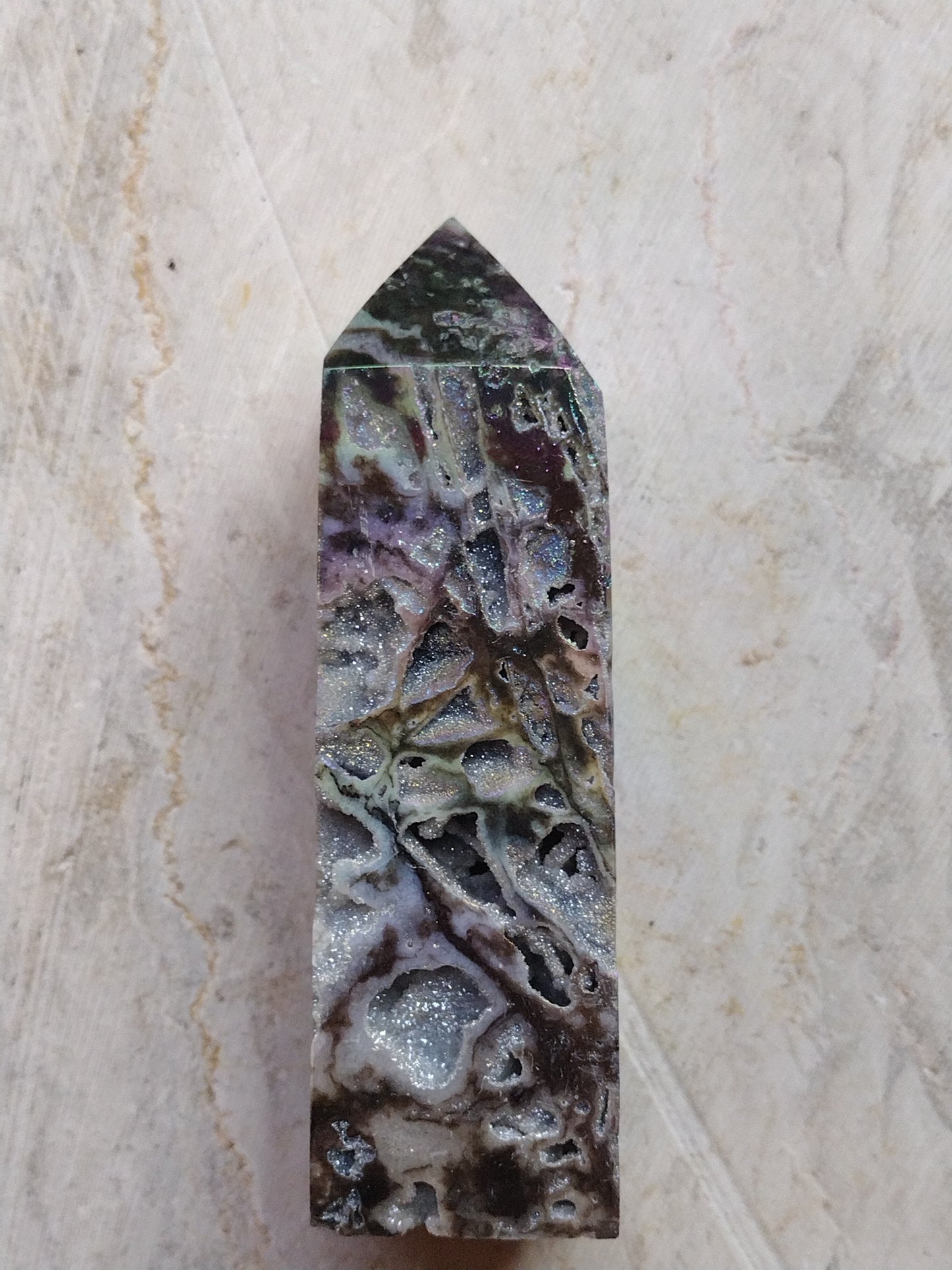 Druzy Sphalerite Aura Points