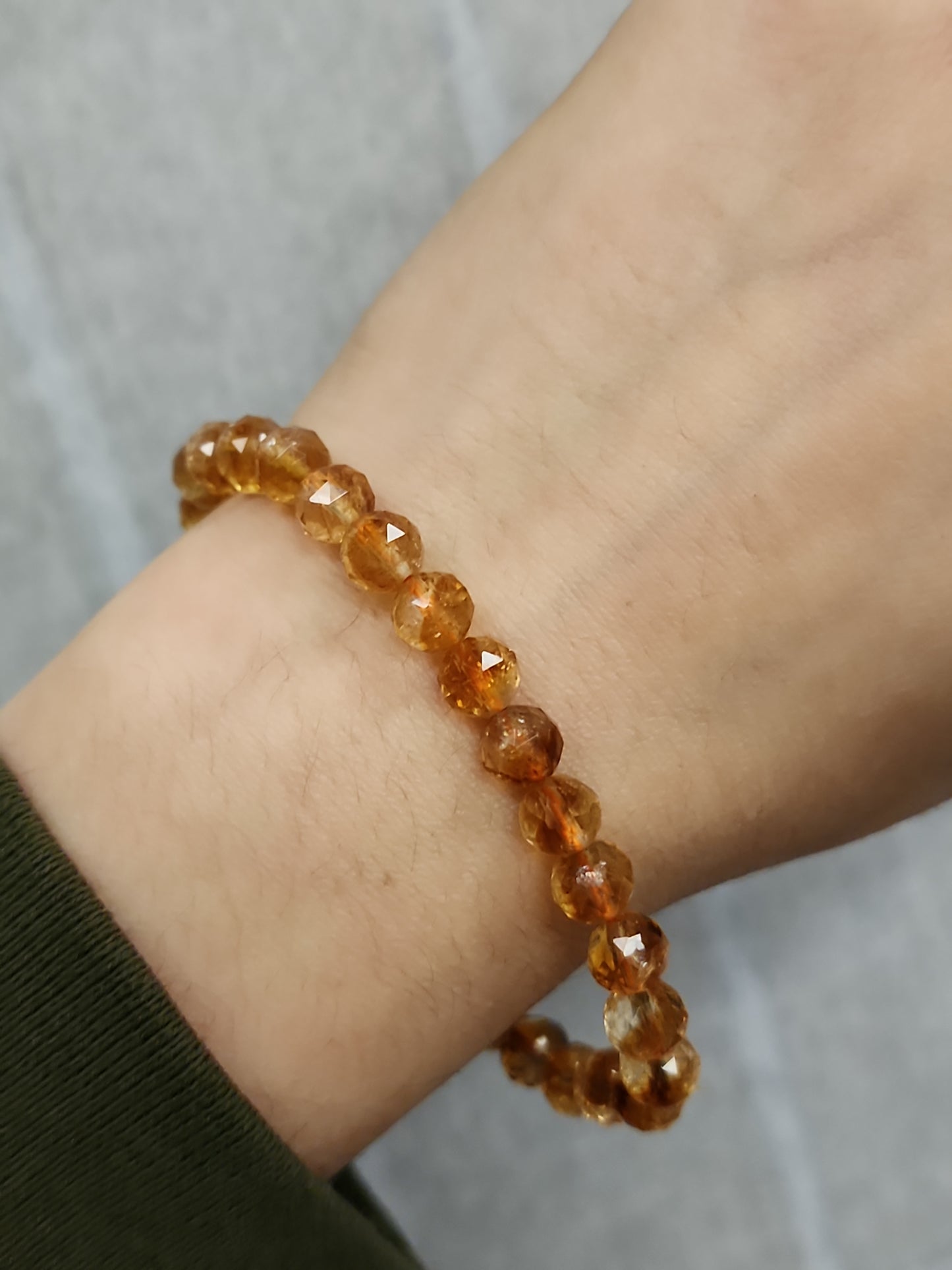 Faceted Citrine Stretch Bracelet 6mm