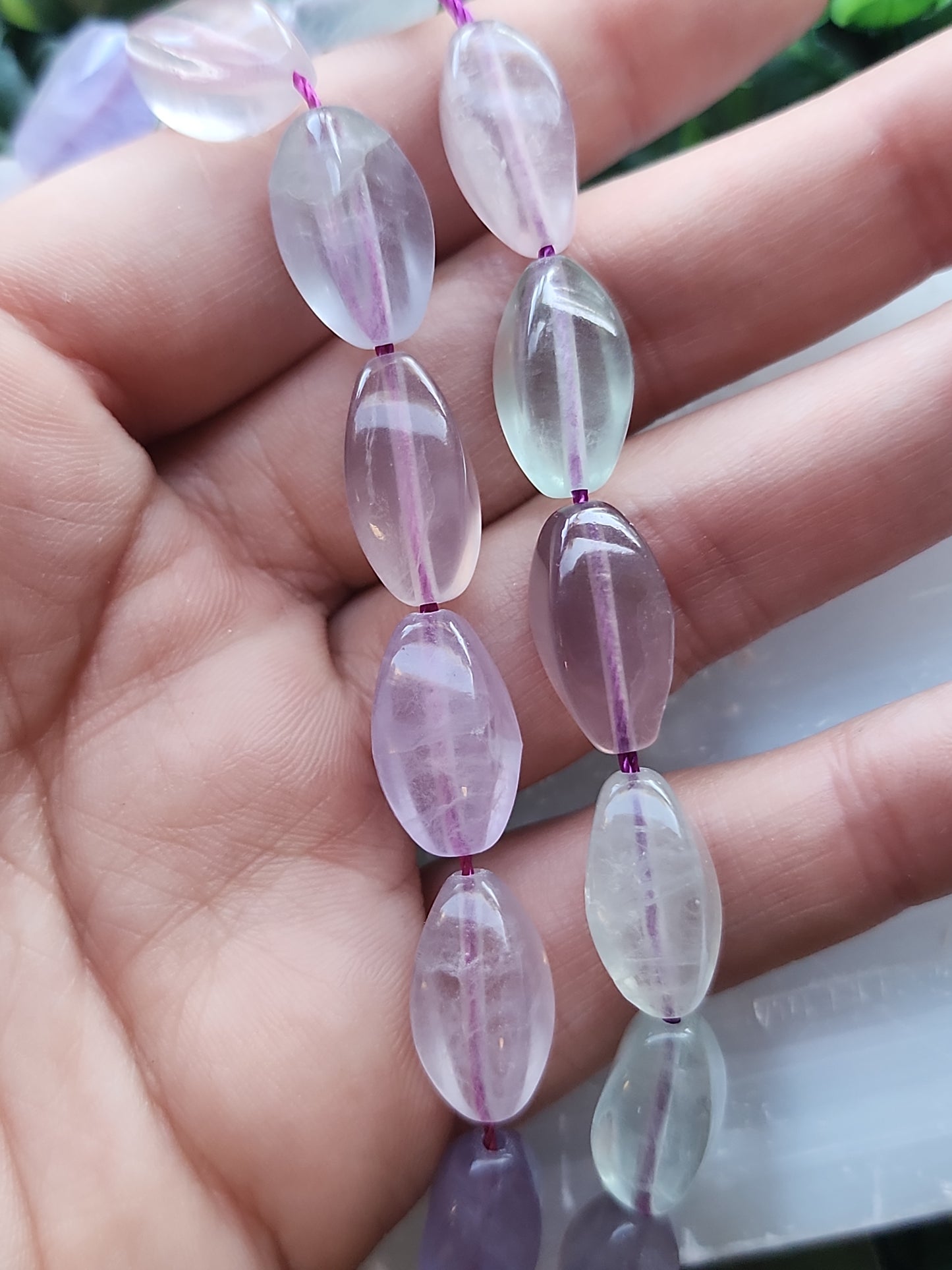 Rainbow Fluorite Twist Beads