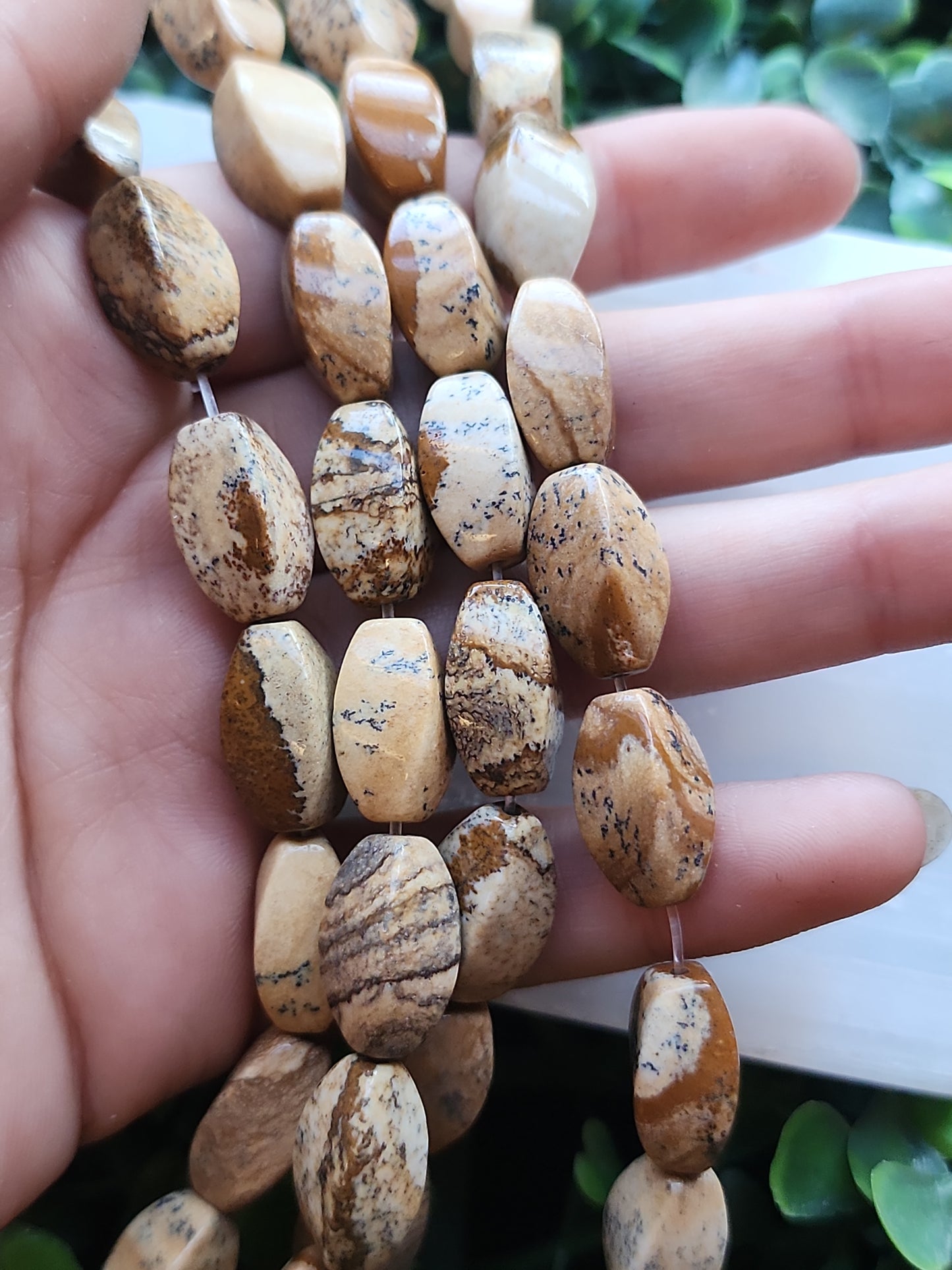 Picture Jasper Twist Beads