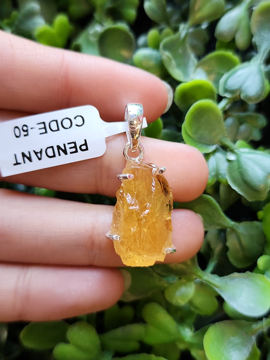 S.S. AAA Grade Raw Citrine Pendants