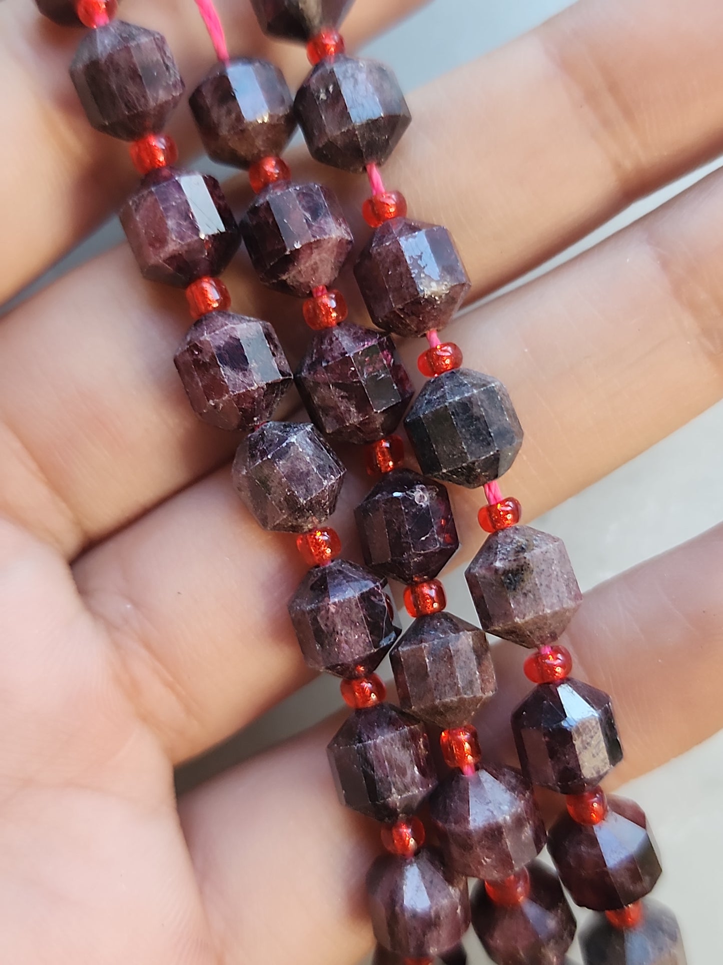 Faceted Garnet Beads