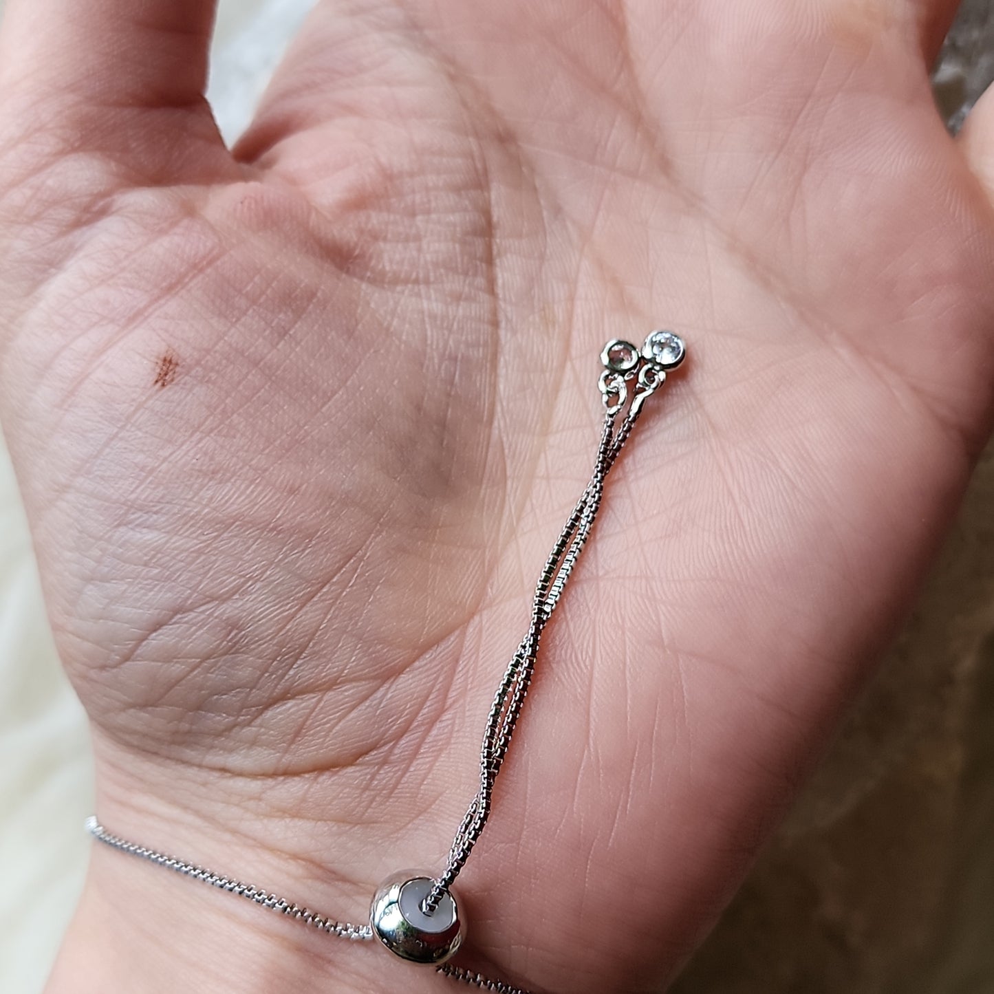 Silver Chalcedony Adjustable Bracelets