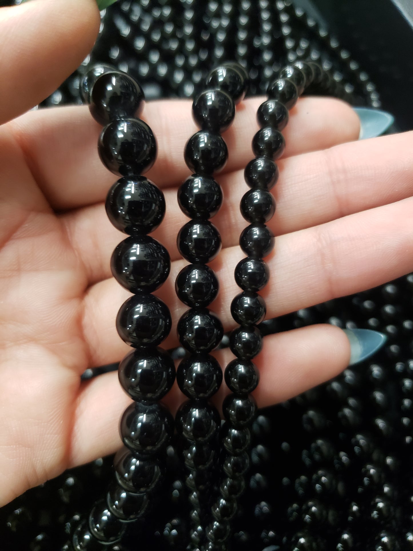 Black Obsidian Beads