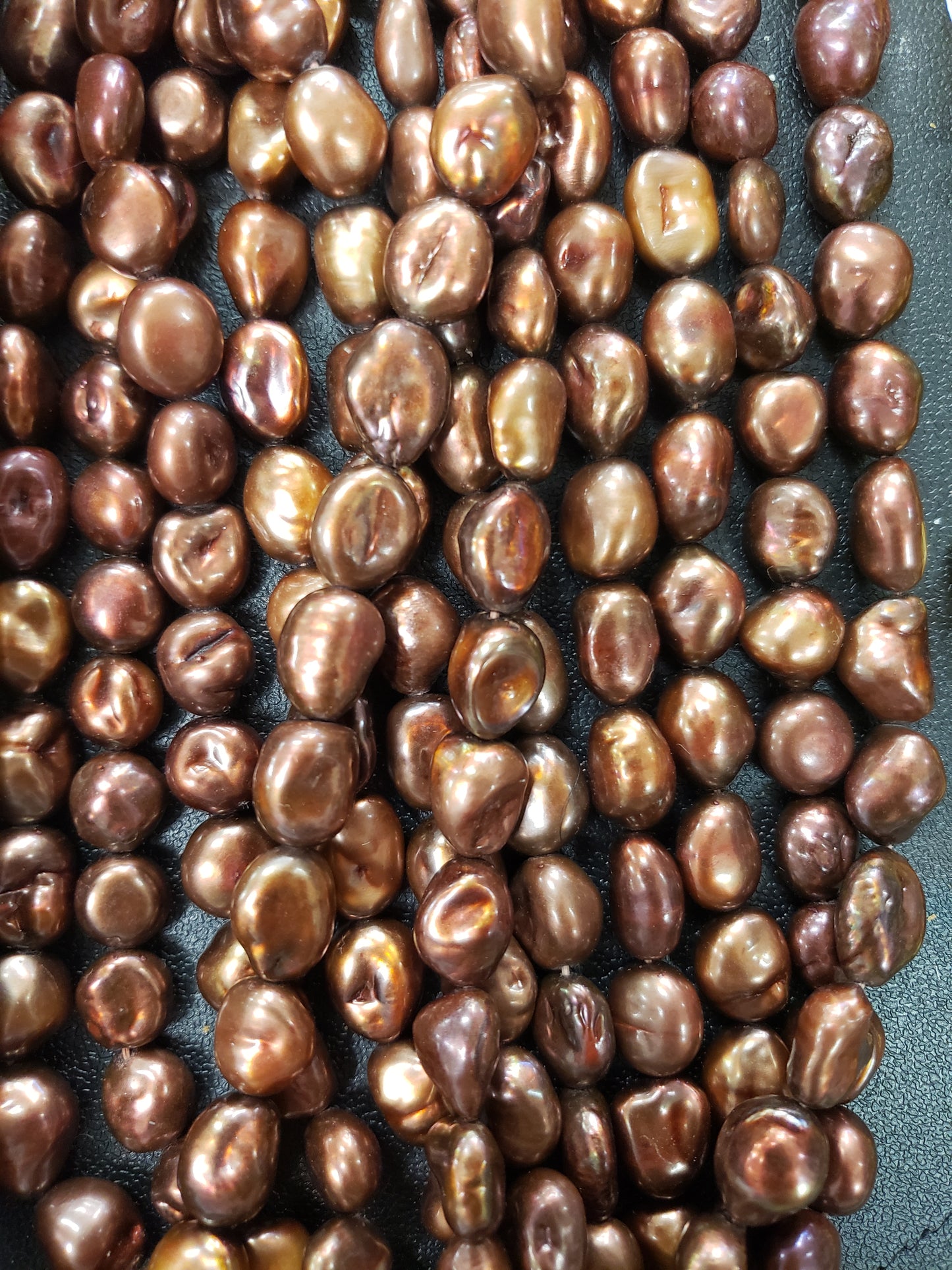 Dark Copper Freshwater Pearl Nugget Beads